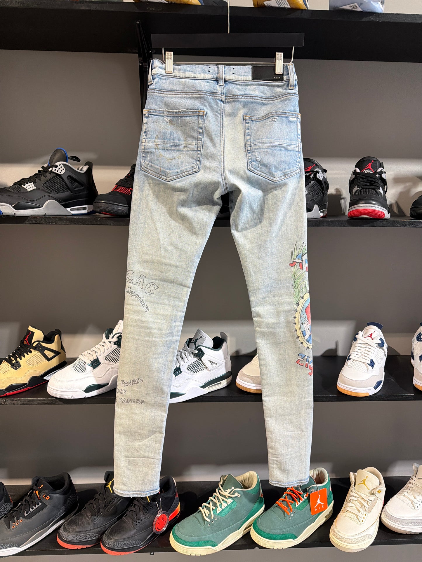 Amiri Light Wash ZigZag Denim Sz 28