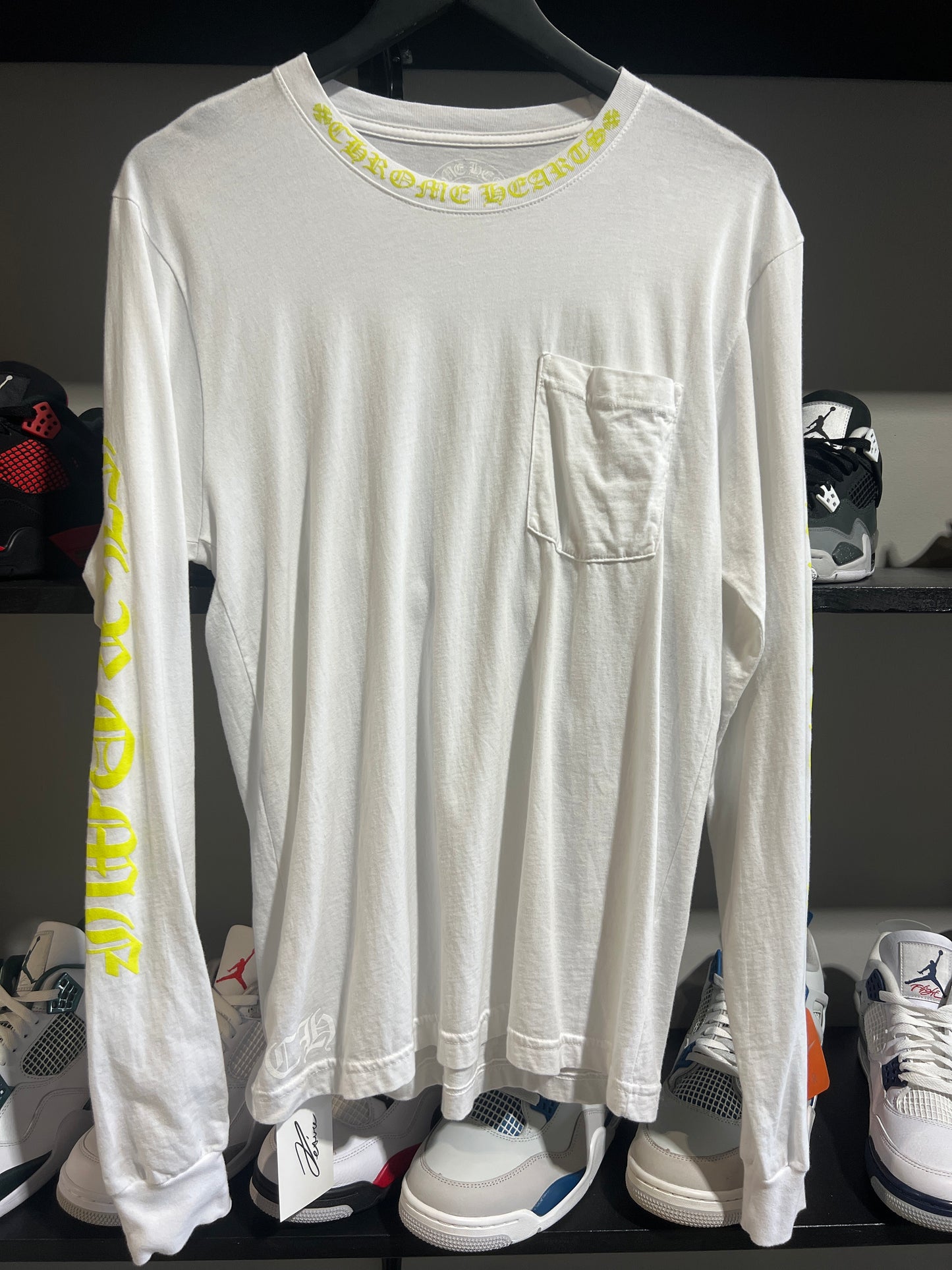 Chrome Hearts White/Yellow L/S Tee