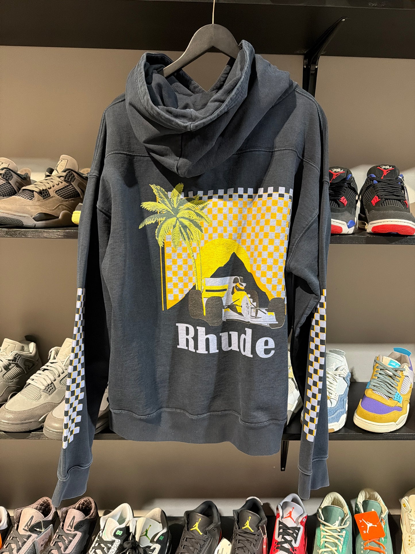 Rhude F1 hoodie black