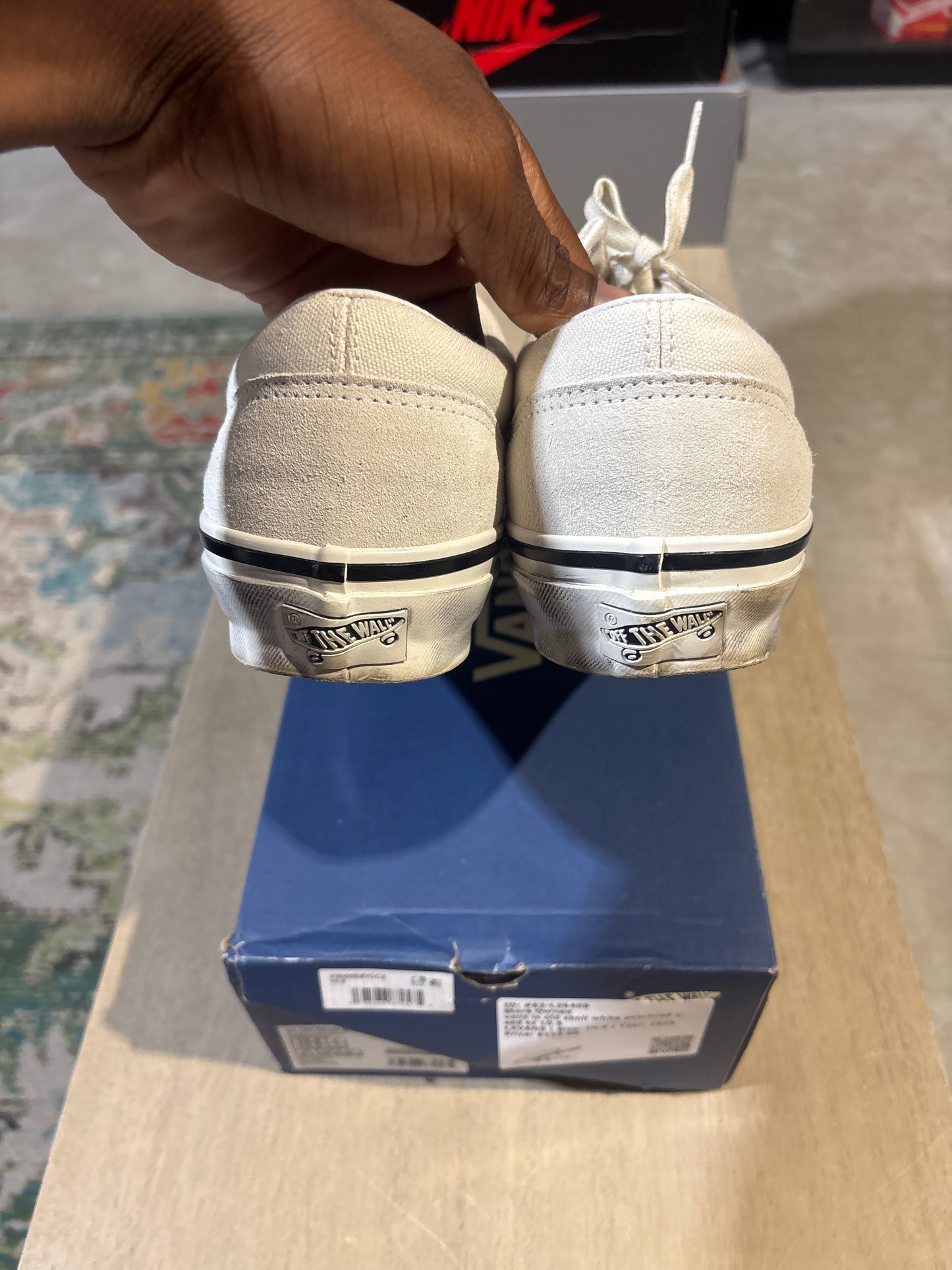 vans lx old skoll white pearlized used sz 10.5