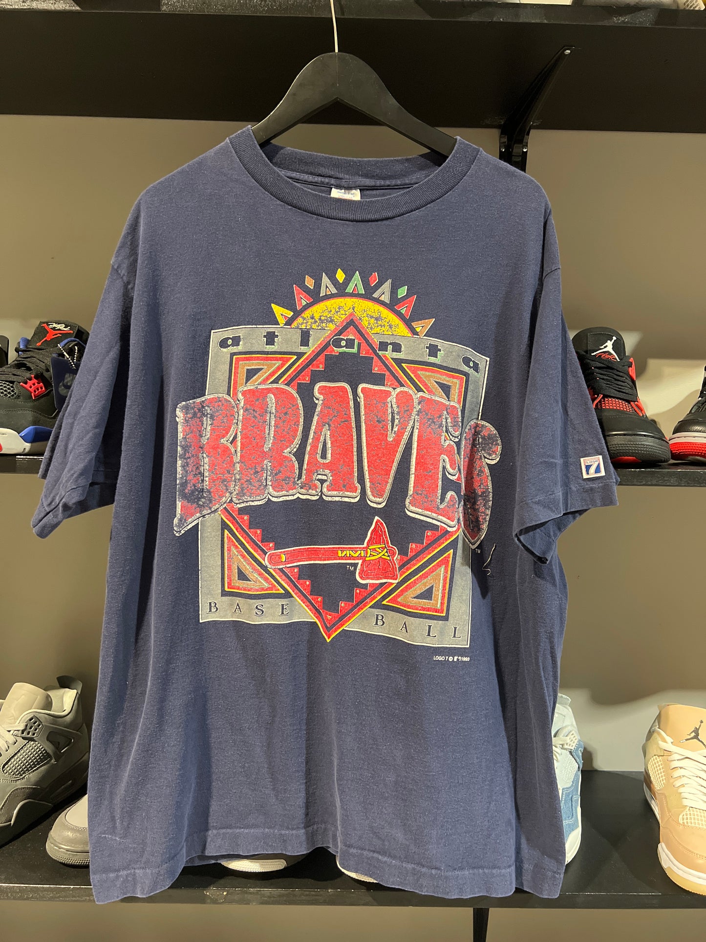 Vintage 1995 Braves sun logo tee