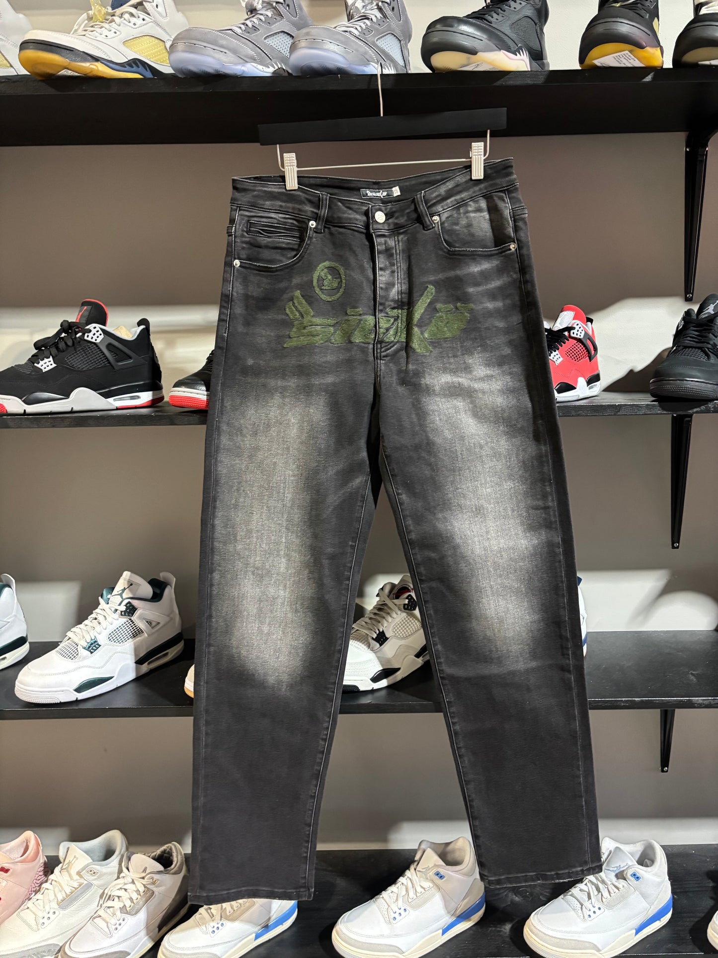 Sicko Green/Black Logo Denim Sz 32