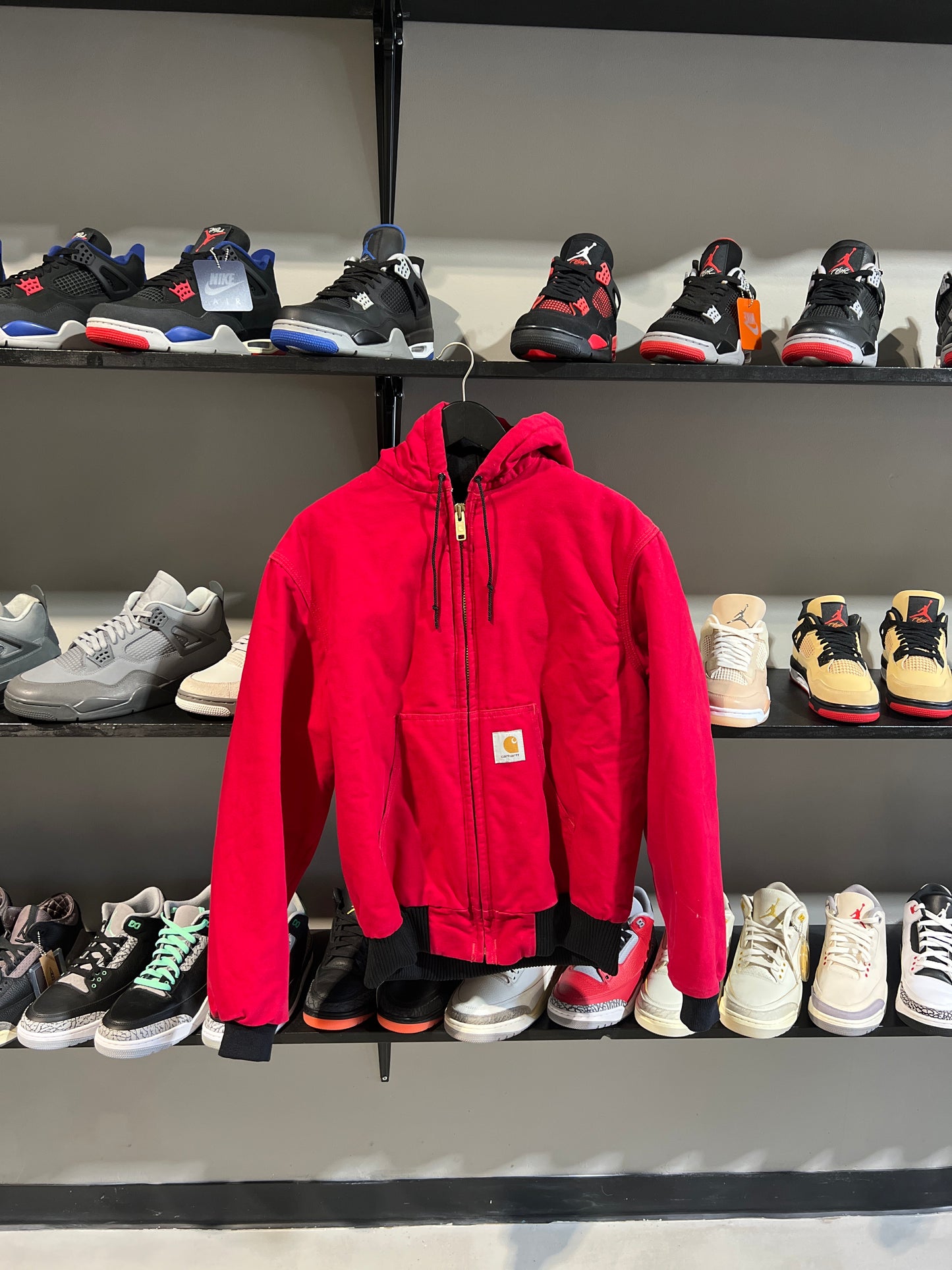 Red carhartt hooded jacket