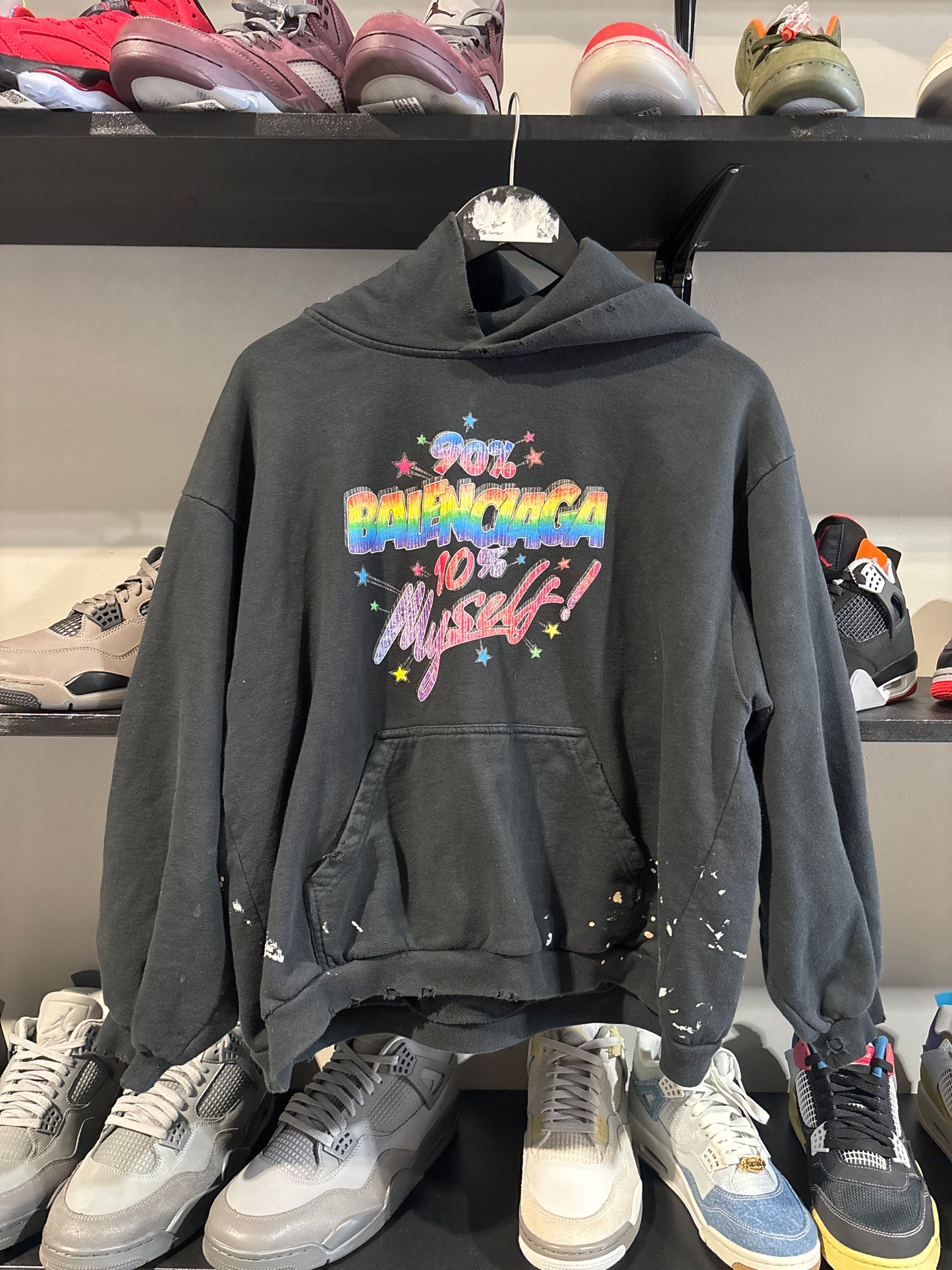 Balenciaga 90% 10% myself black hoodie