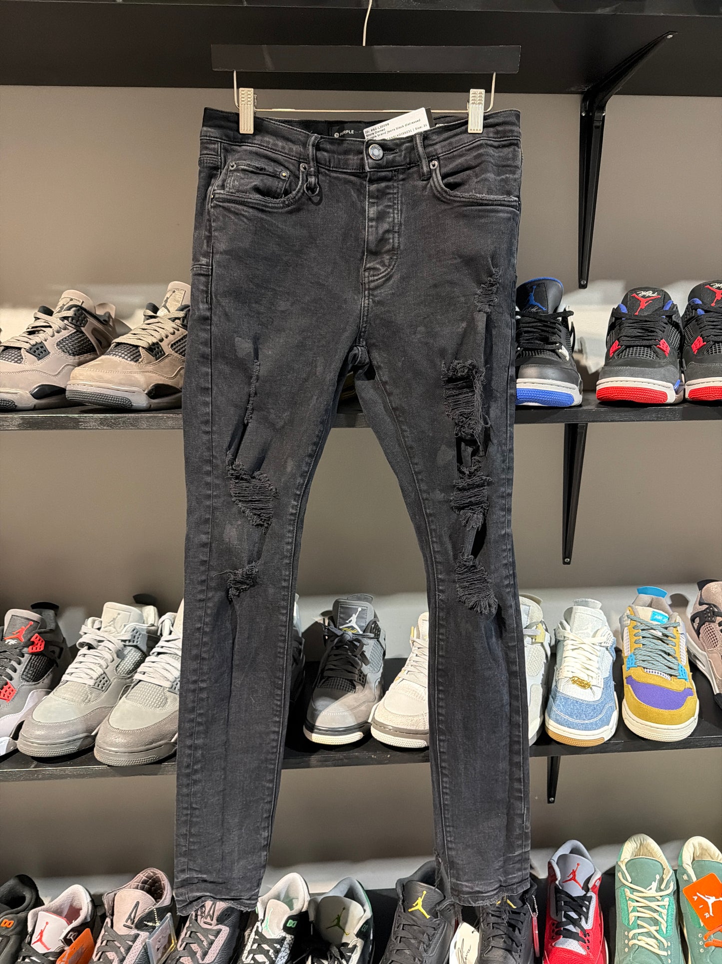 Purple brand jeans black distressed sz 31
