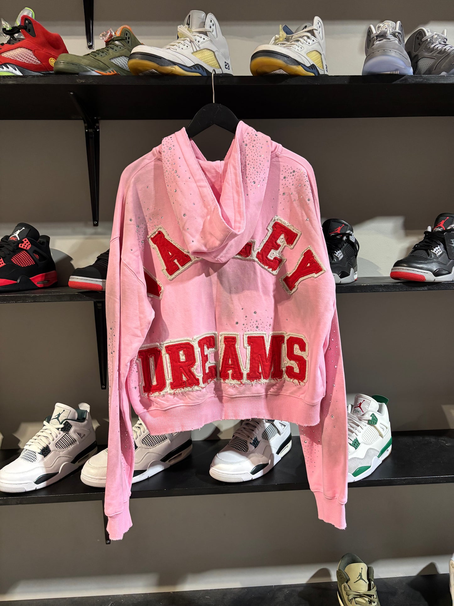 Pink Rhinestone Zip Up Hoodie
