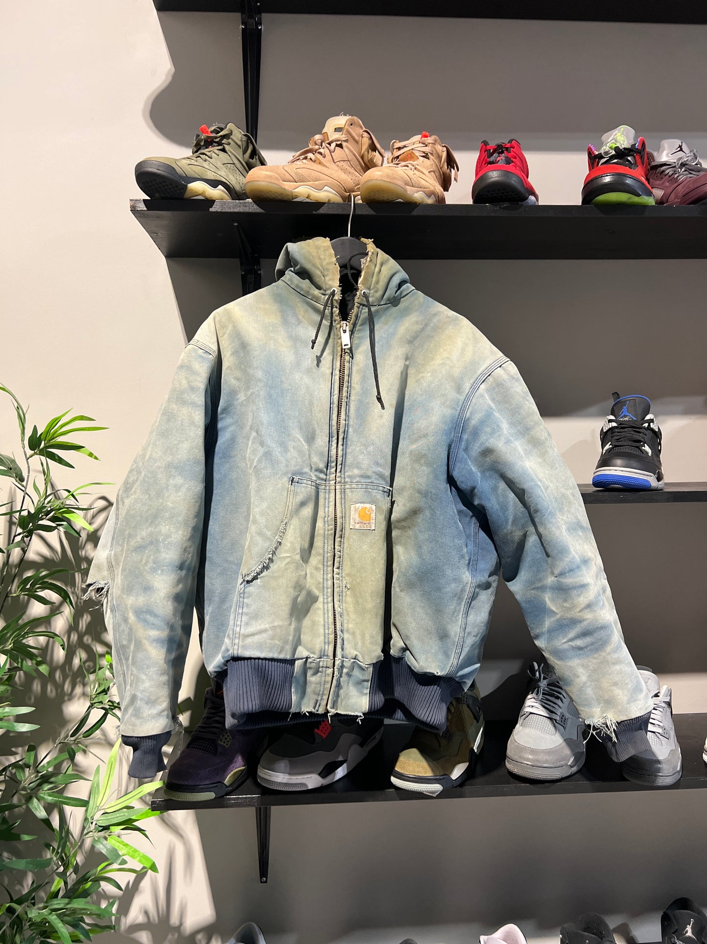 Carhartt washed blue zipup hoodie Sz L