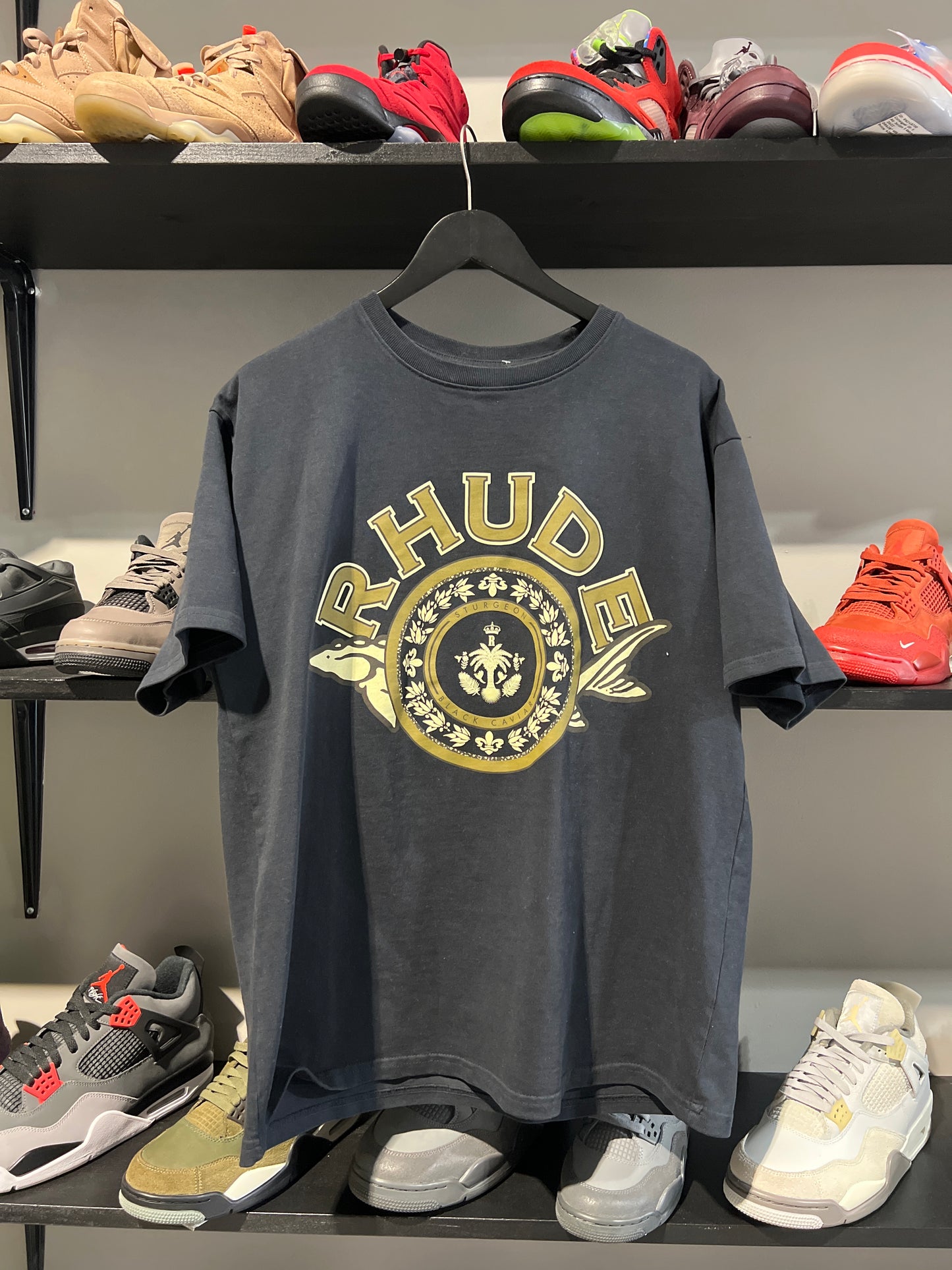 Rhude Black Cavier Short Sleeve tee