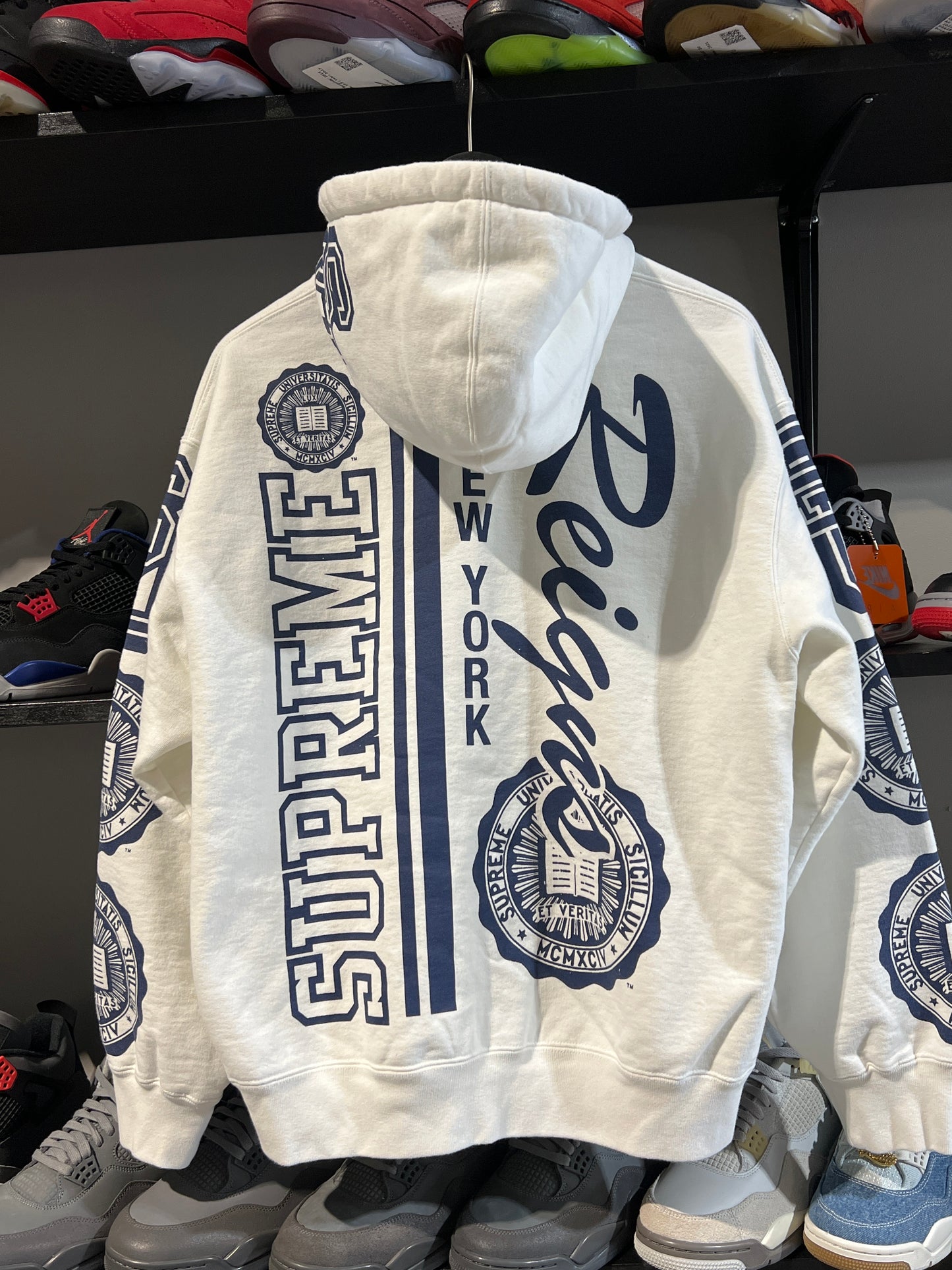 supreme knowledge reigns zipup white blue