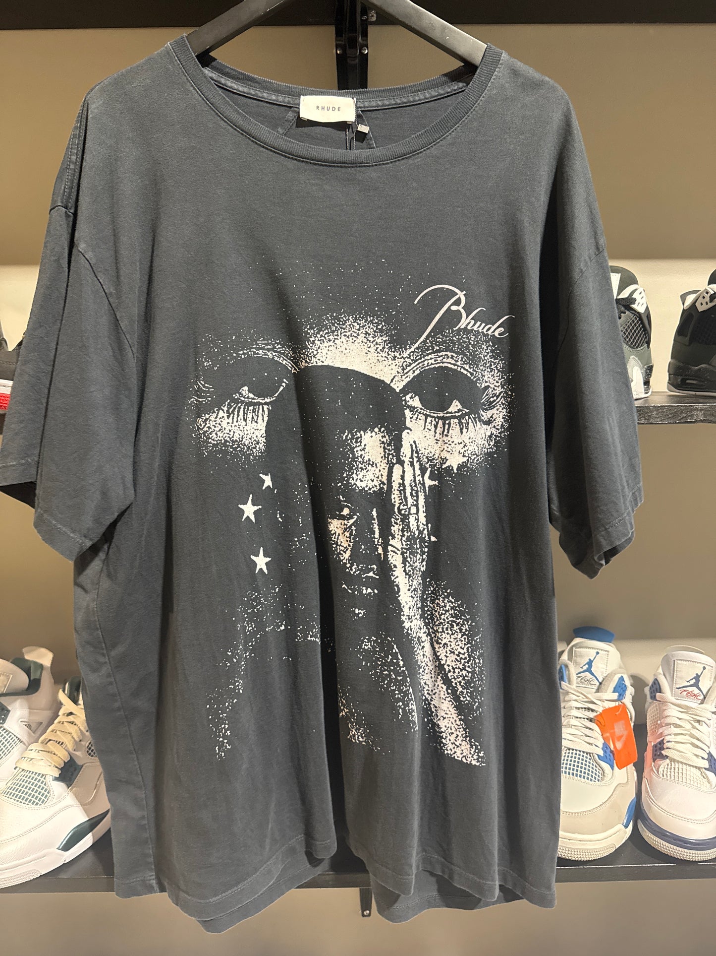 rhude black white whisper tee
