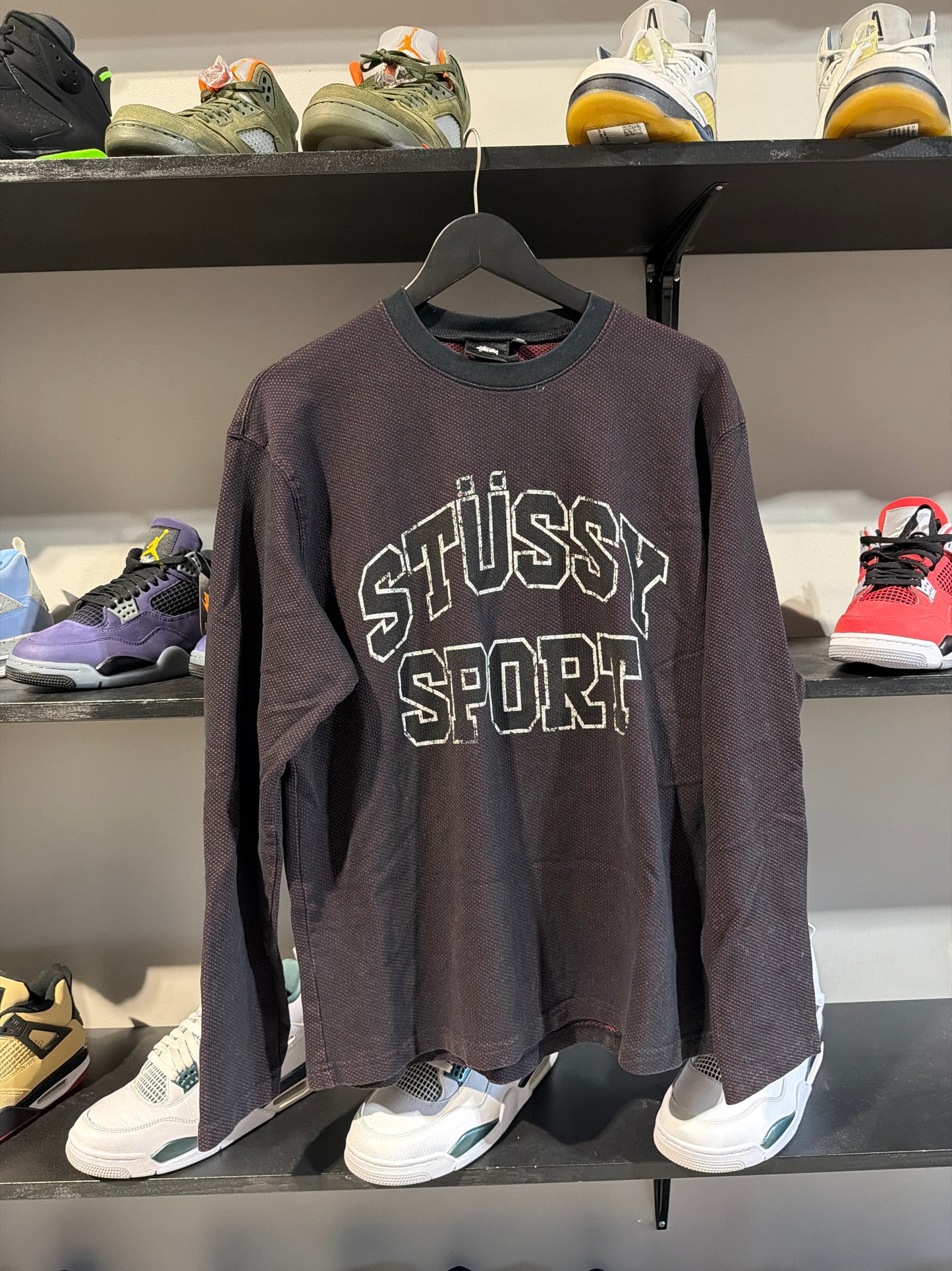 Stussy Sport Red And Black Longsleeve