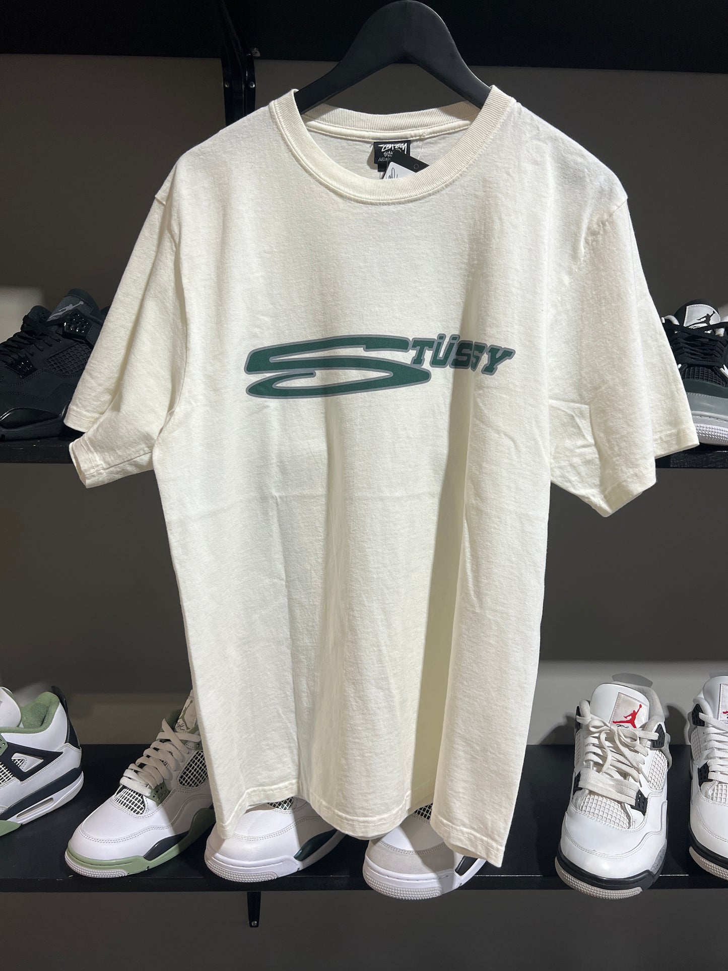 Stussy Stretch Logo tee Green Cream