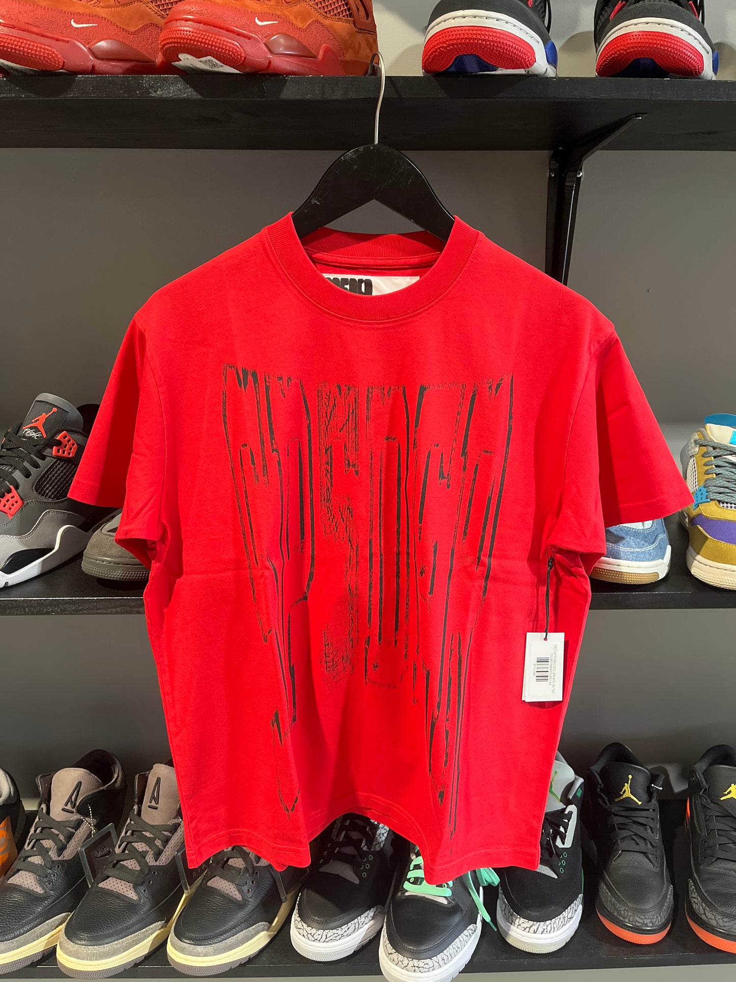 Sp5der diffused collegiate tee red