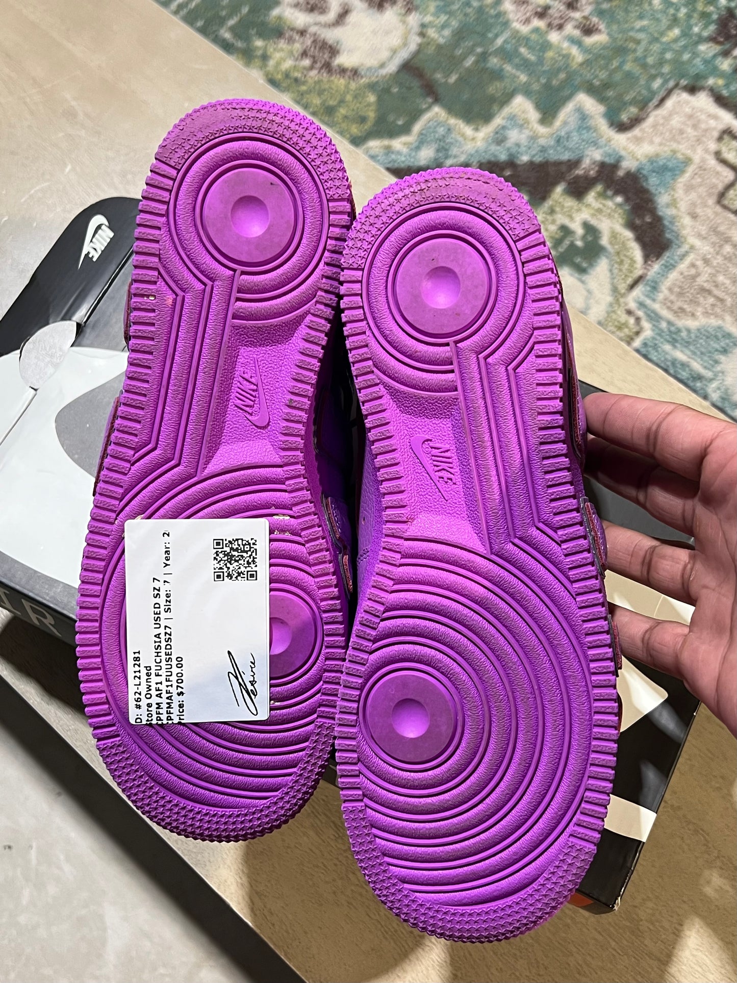 CPFM AF1 FUCHSIA USED SZ 7