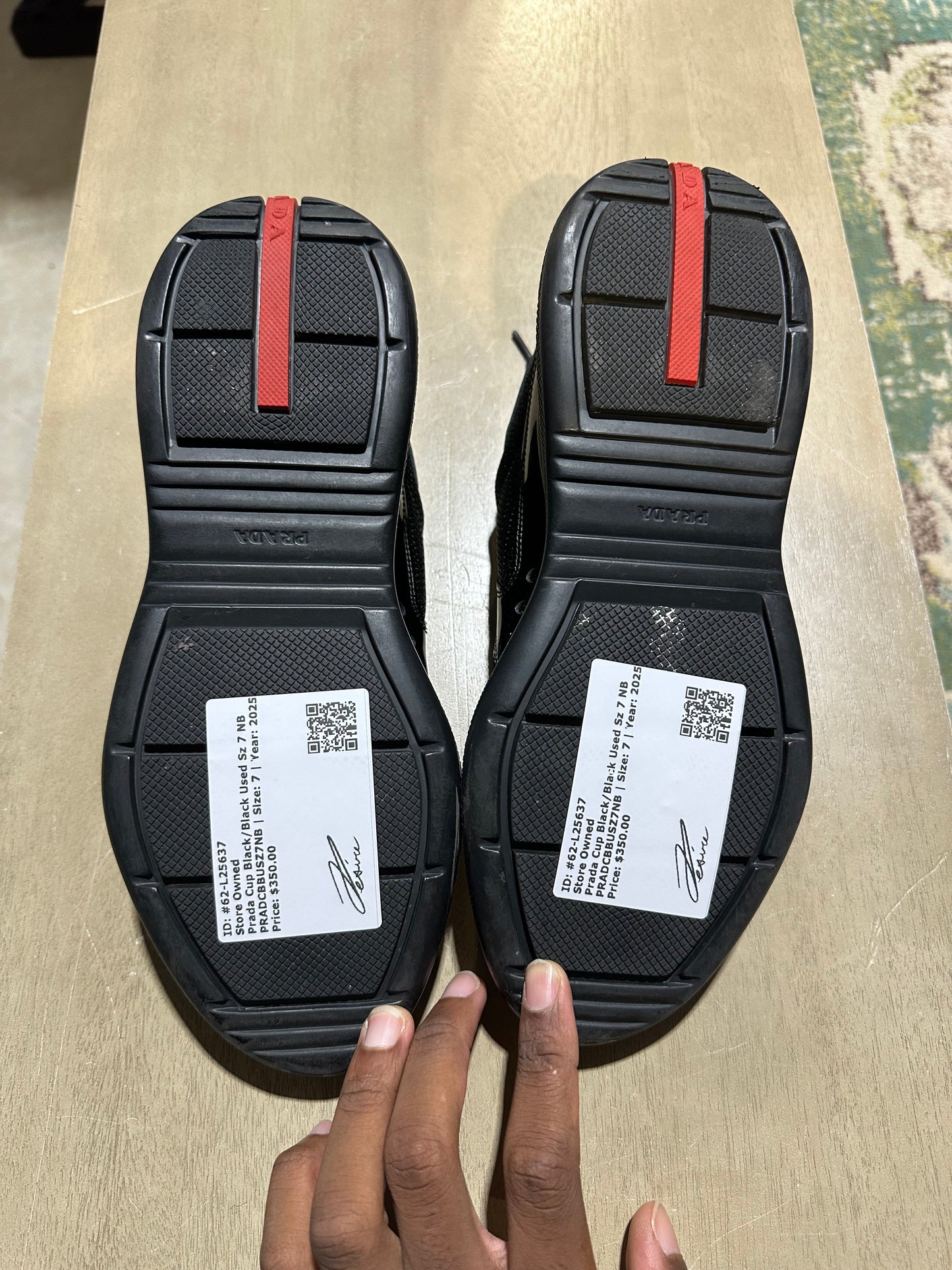 Prada Cup Black/Black Used Sz 7 NB