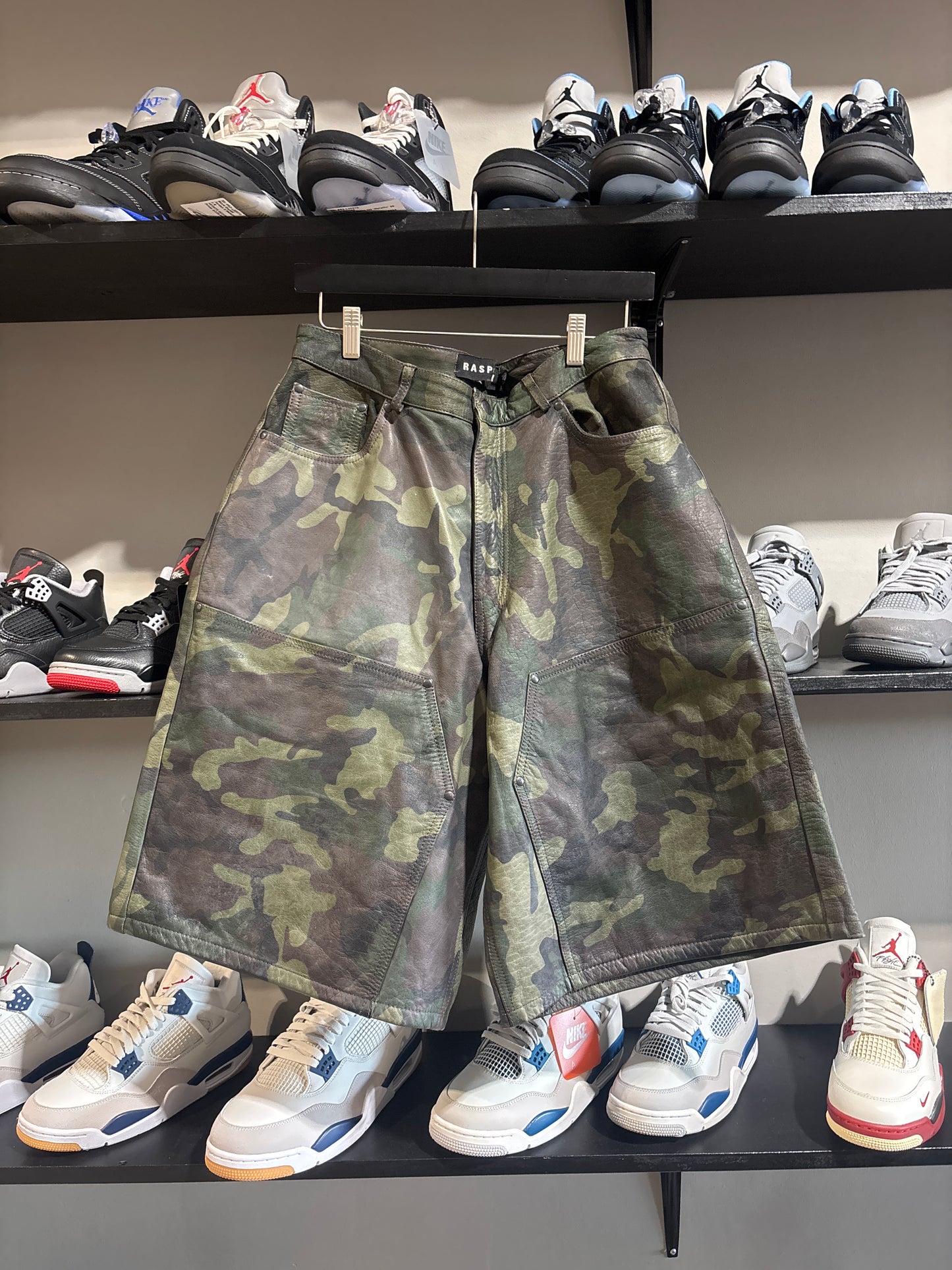 Gv Gallery Camo Leather Shorts