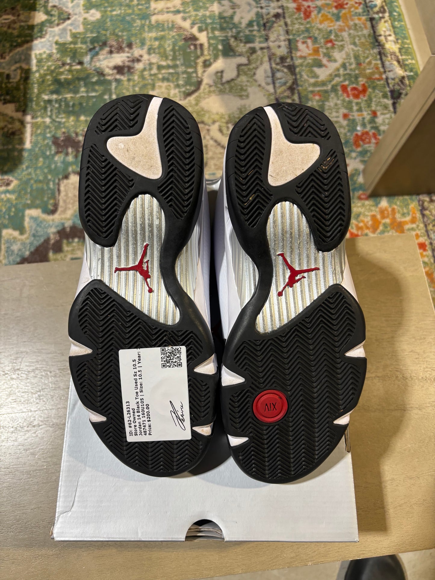 Jordan 14 Black Toe Used Sz 10.5
