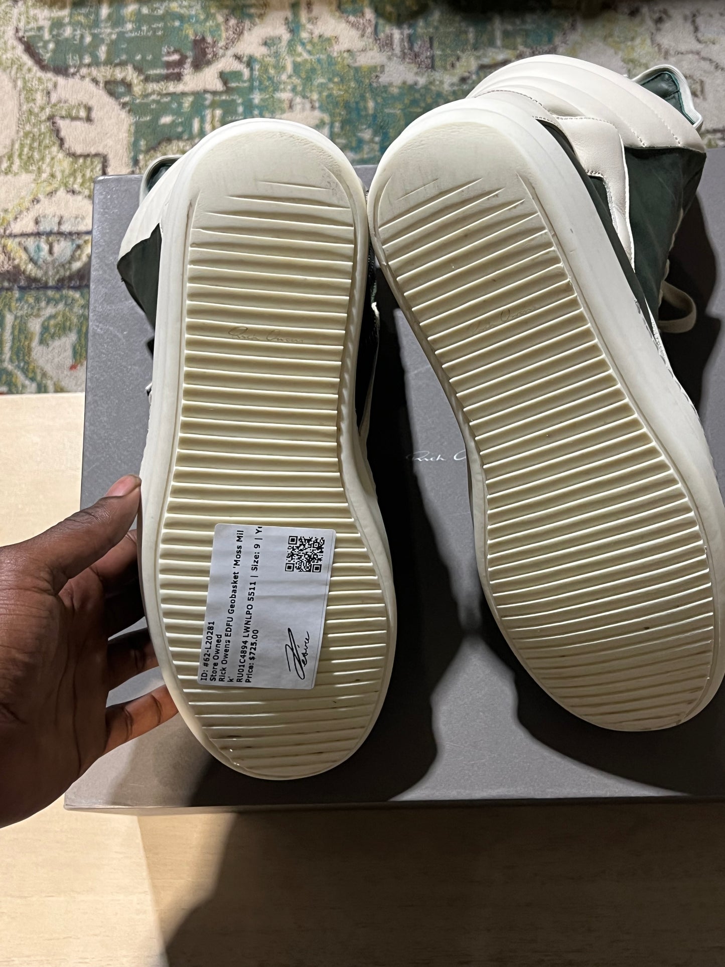 Rick Owens EDFU Geobasket Moss Milk