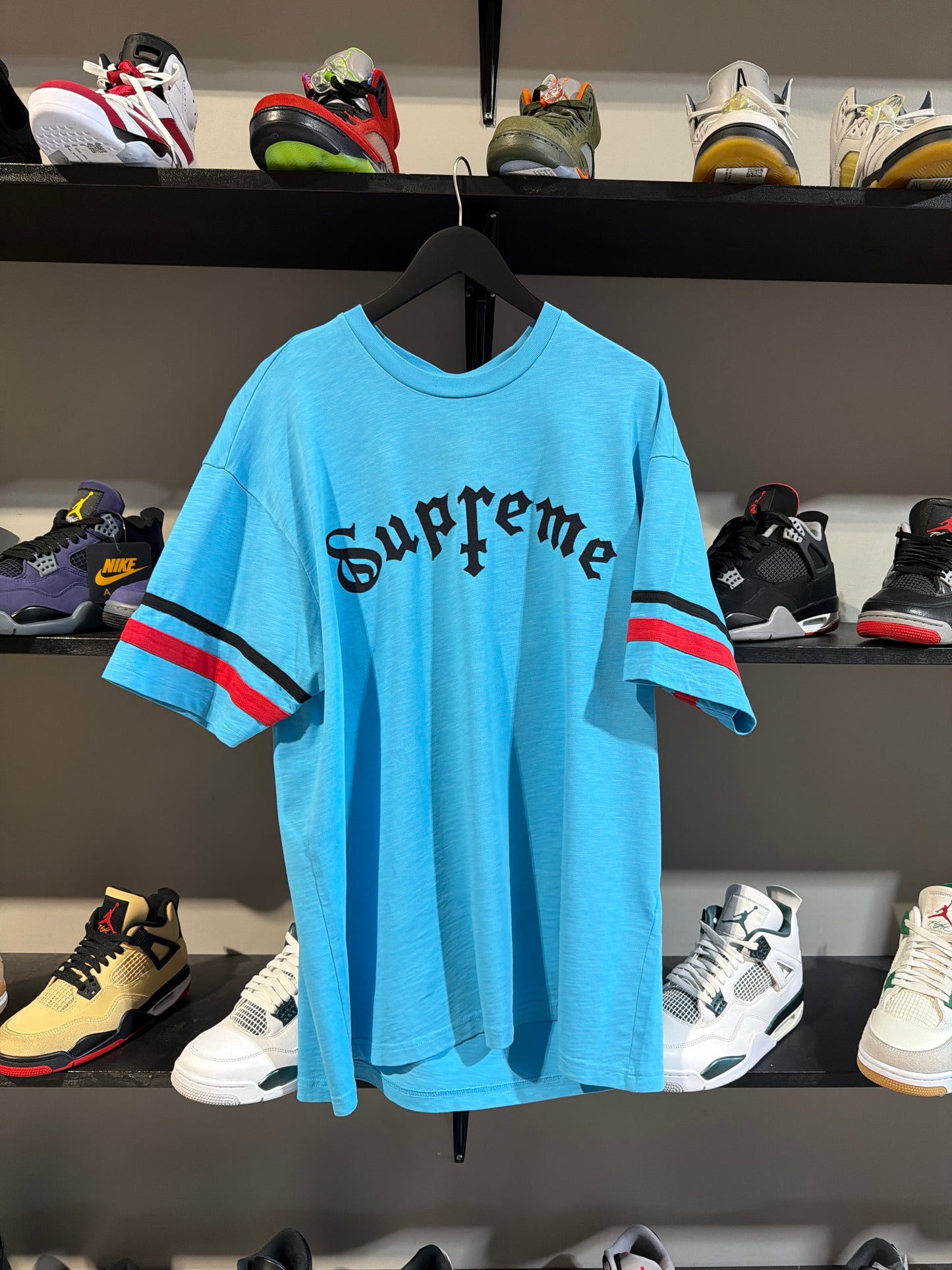 Supreme Light Blue Cross Tee Sz Xl