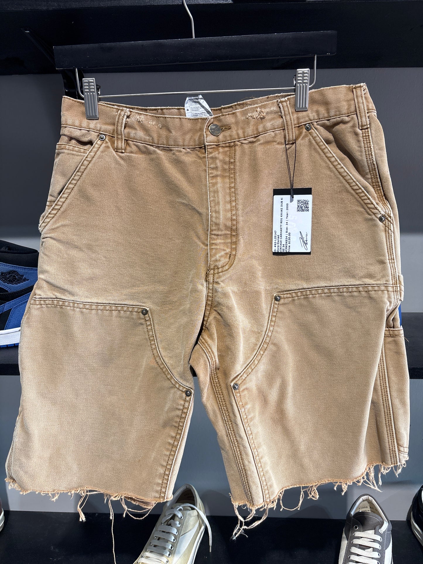 VINTAGE CARHARTT REG KHAKI DUB KNEE SZ 34