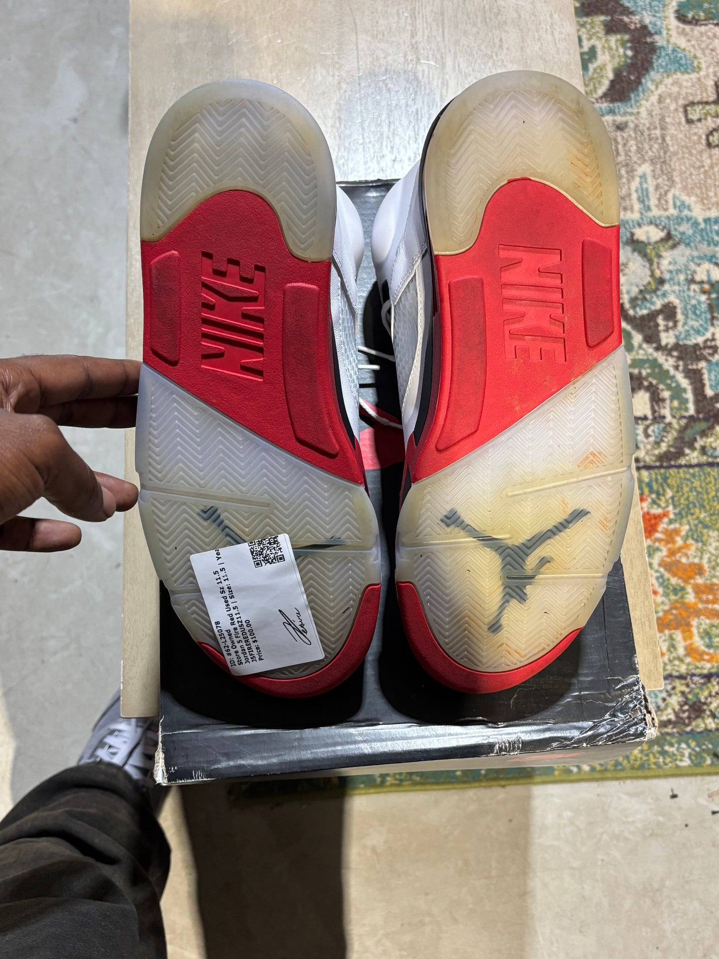 Jordan 5 Fire Red Used Sz 11.5