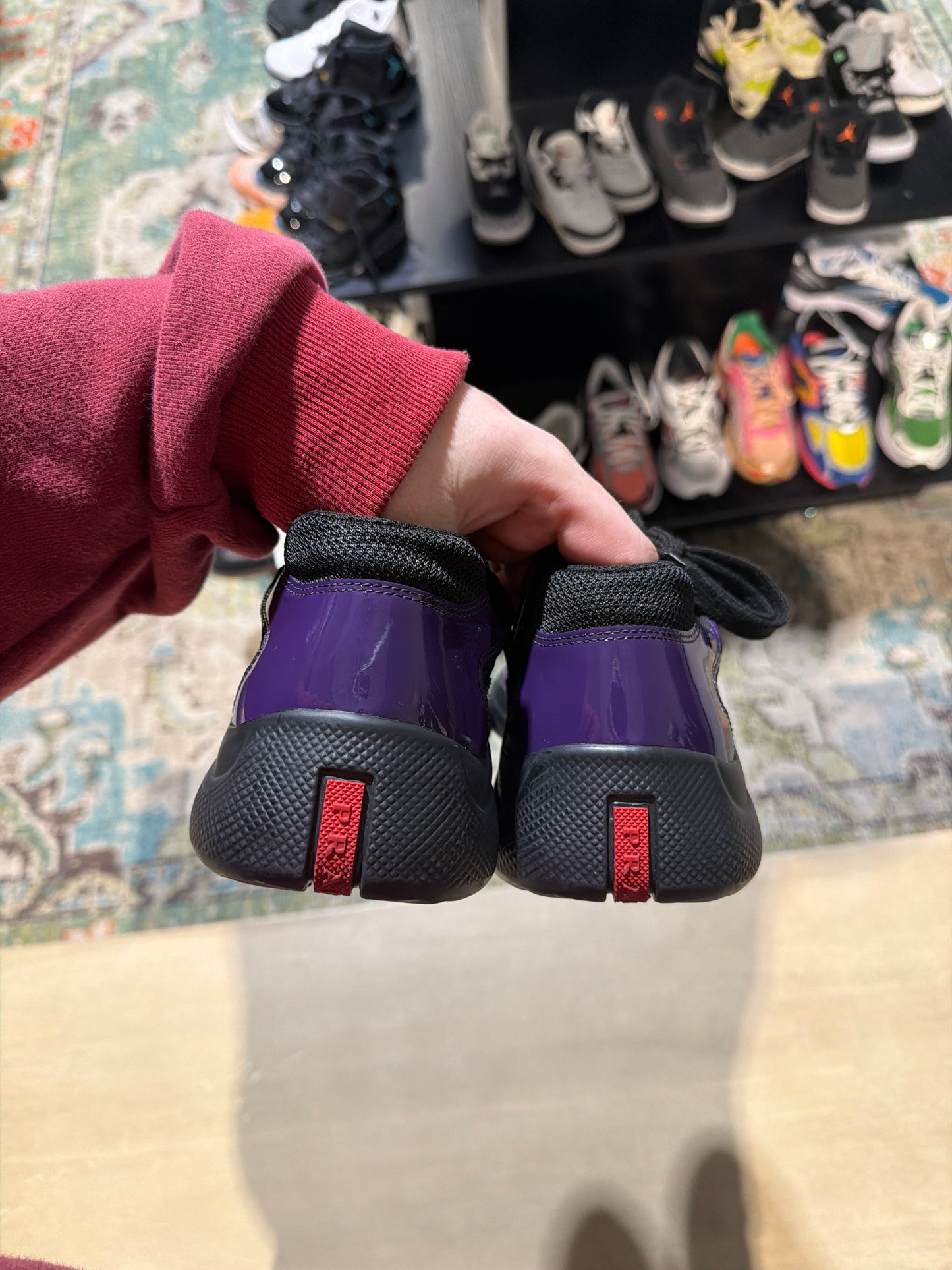 Prada Americas Cup Black Purple Used Sz 8 NB