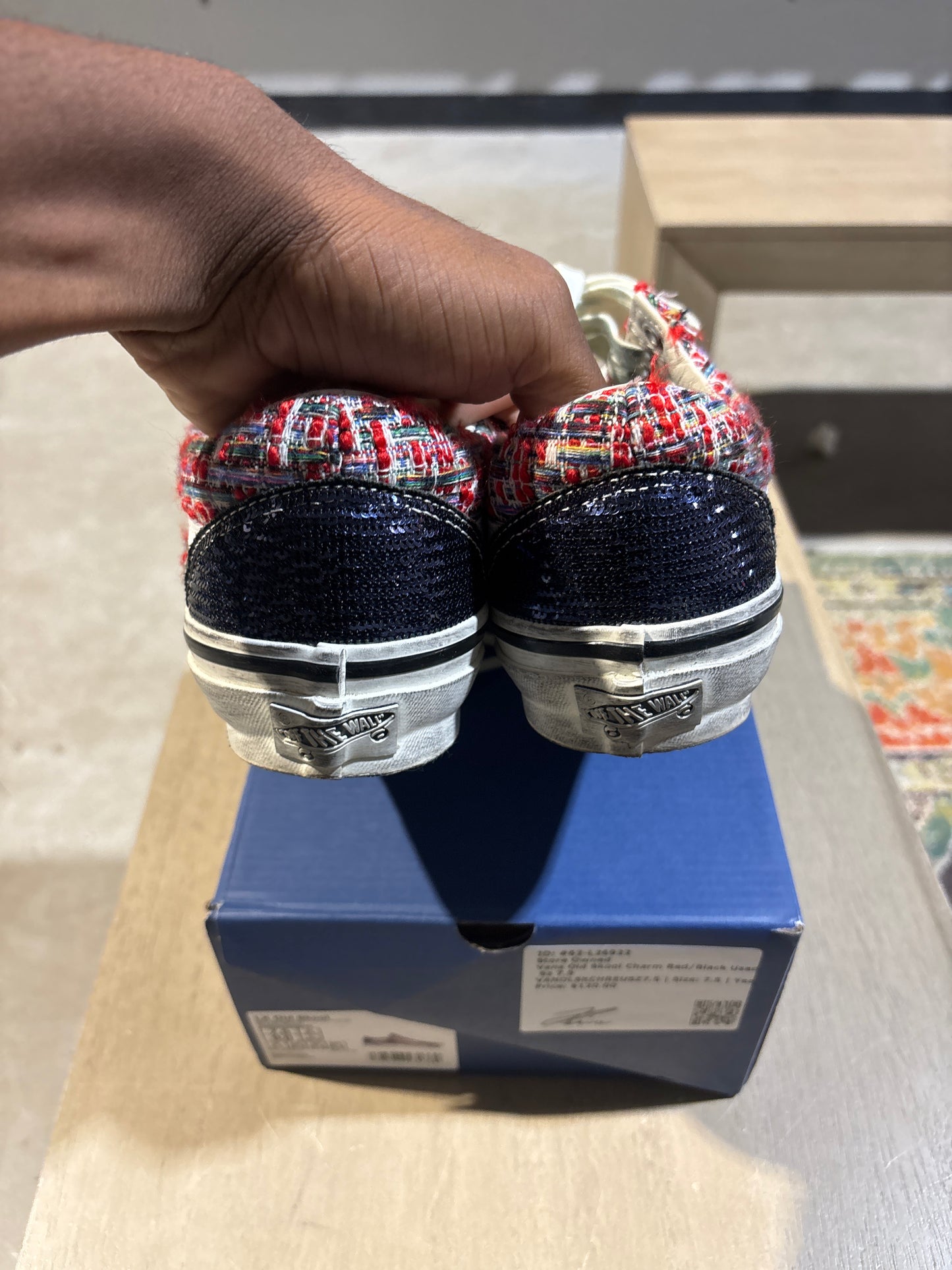Vans Old Skool Charm Red/Black Used Sz 7.5