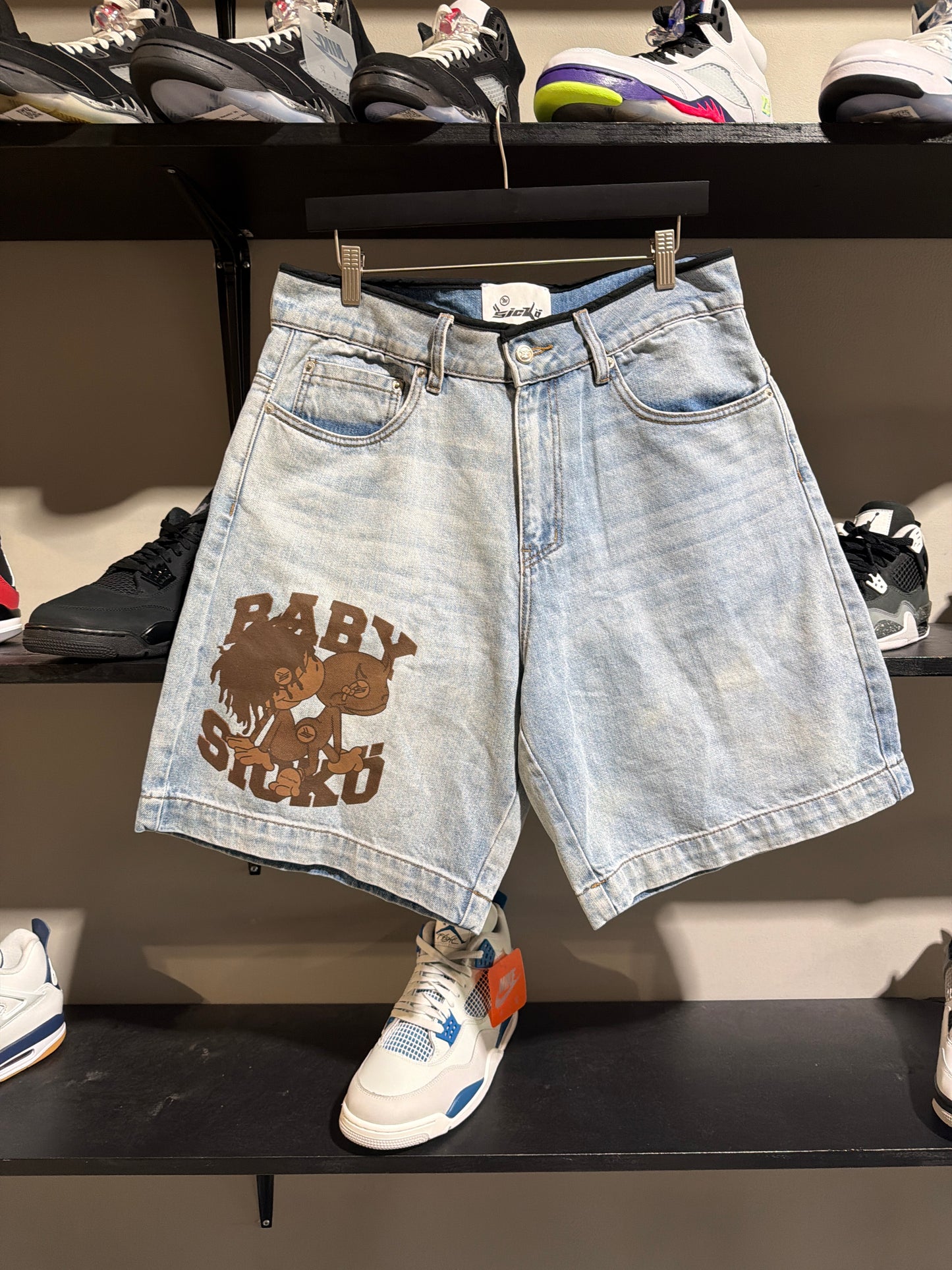 Sicko Baby Sicko Blue Jean Shorts Brown Sz 34