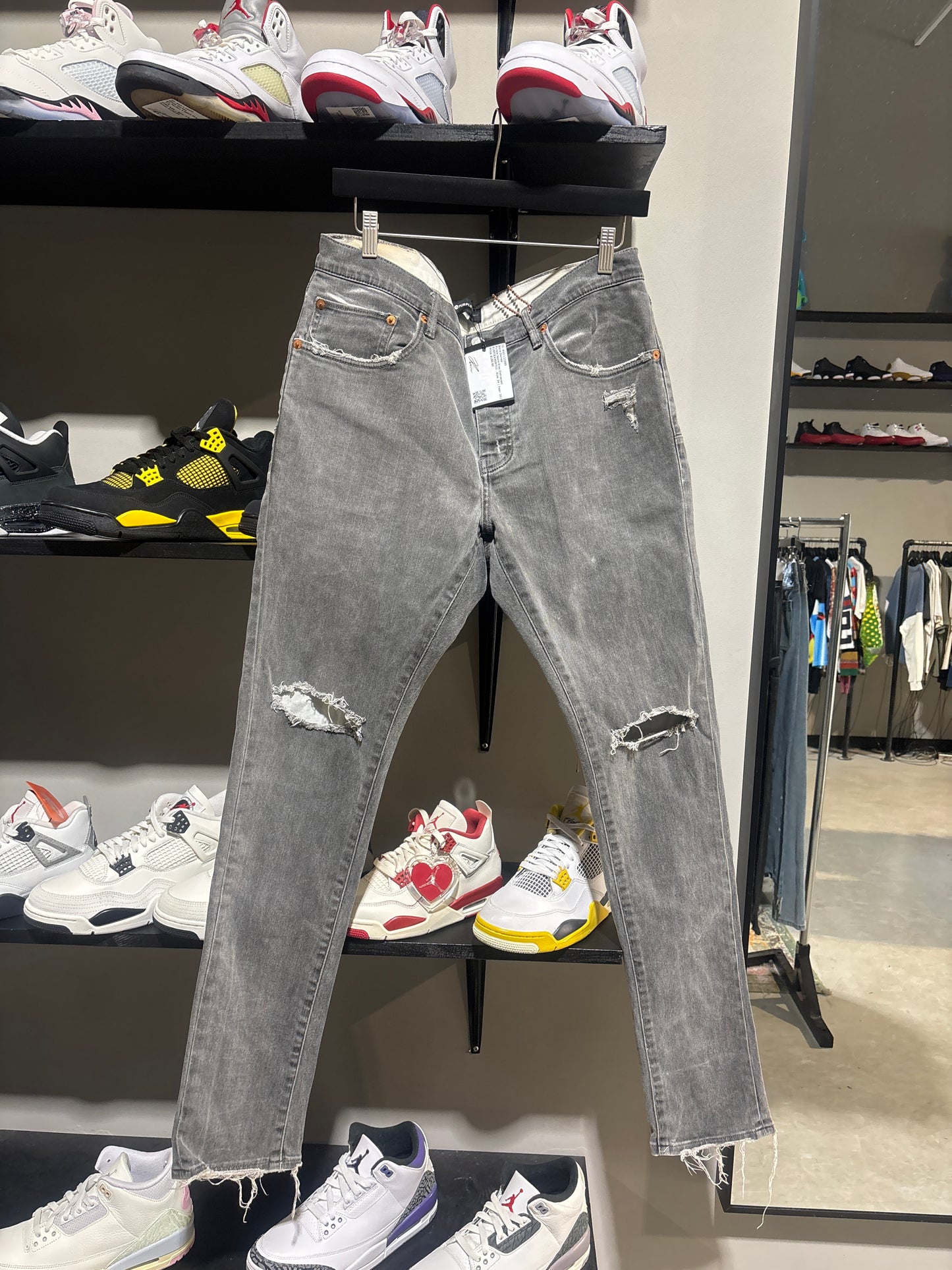 Purple Jeans Grey Distressed