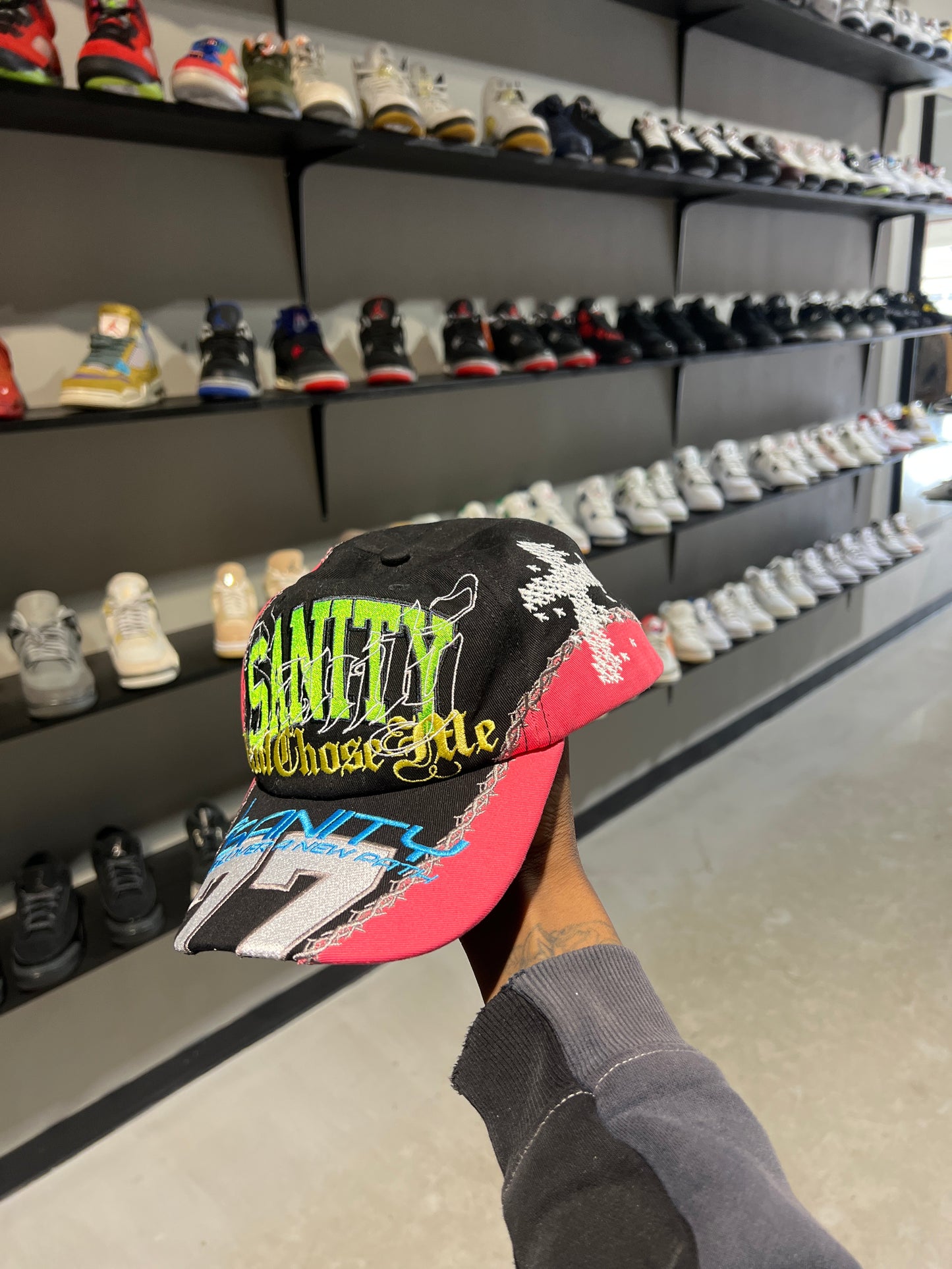 Sanity 4ever pink and black hat