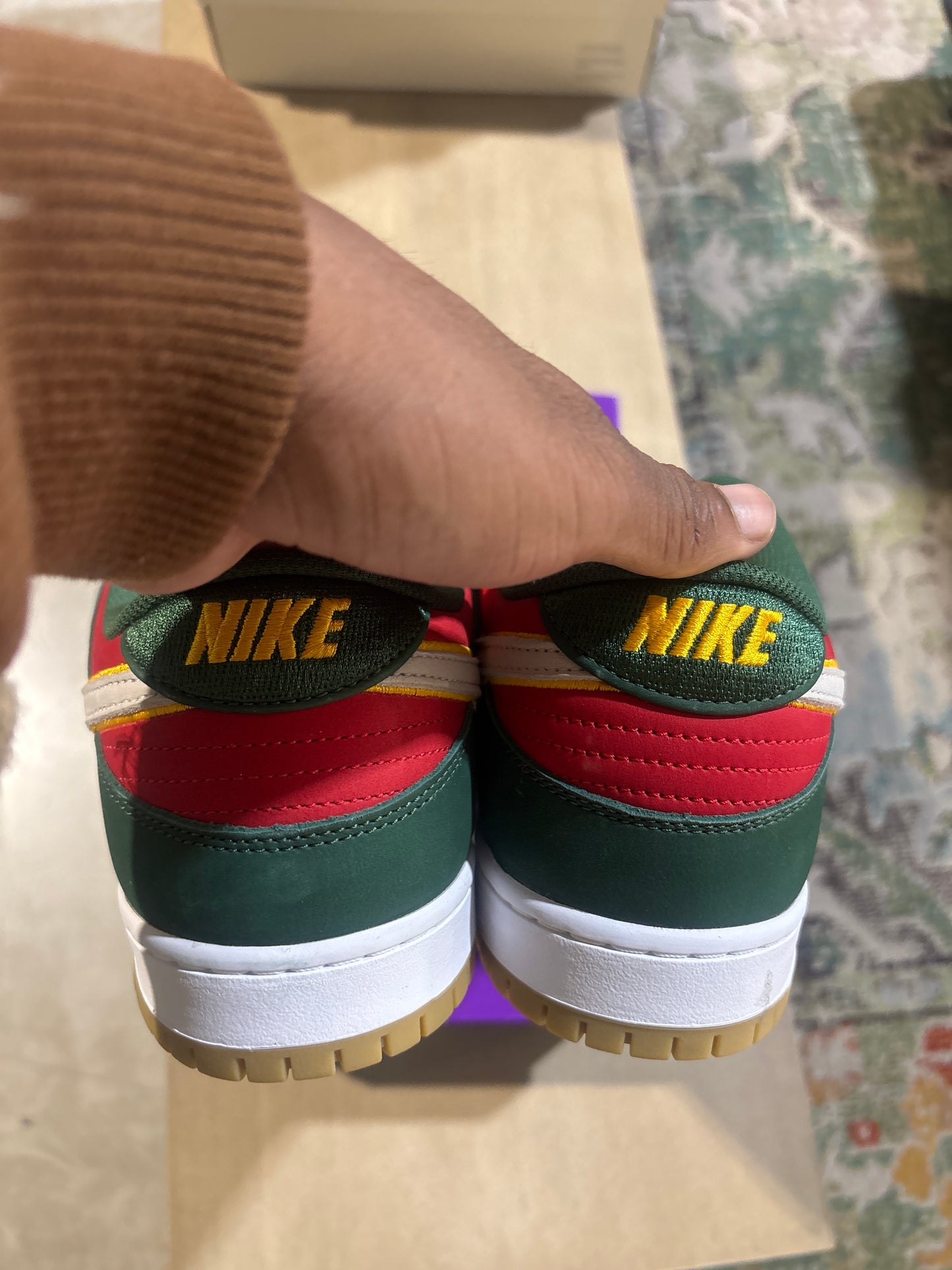 Nike SB Dunk Low Pro PRM Seattle Supersonics Used Sz 14