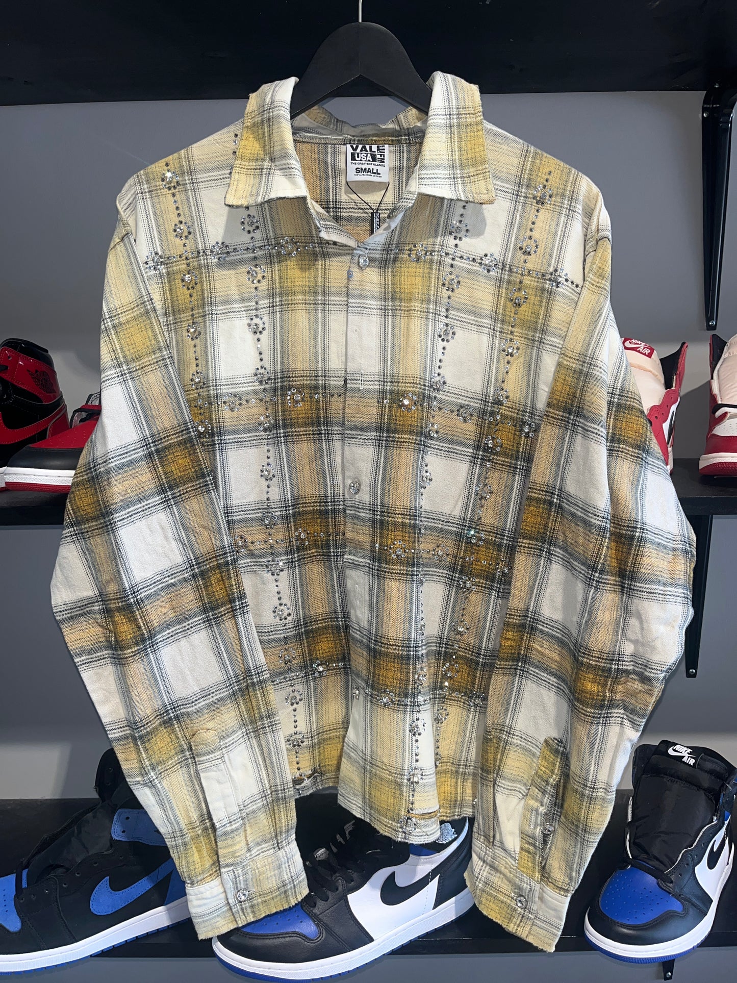 Vale wheat flannel rhinestone