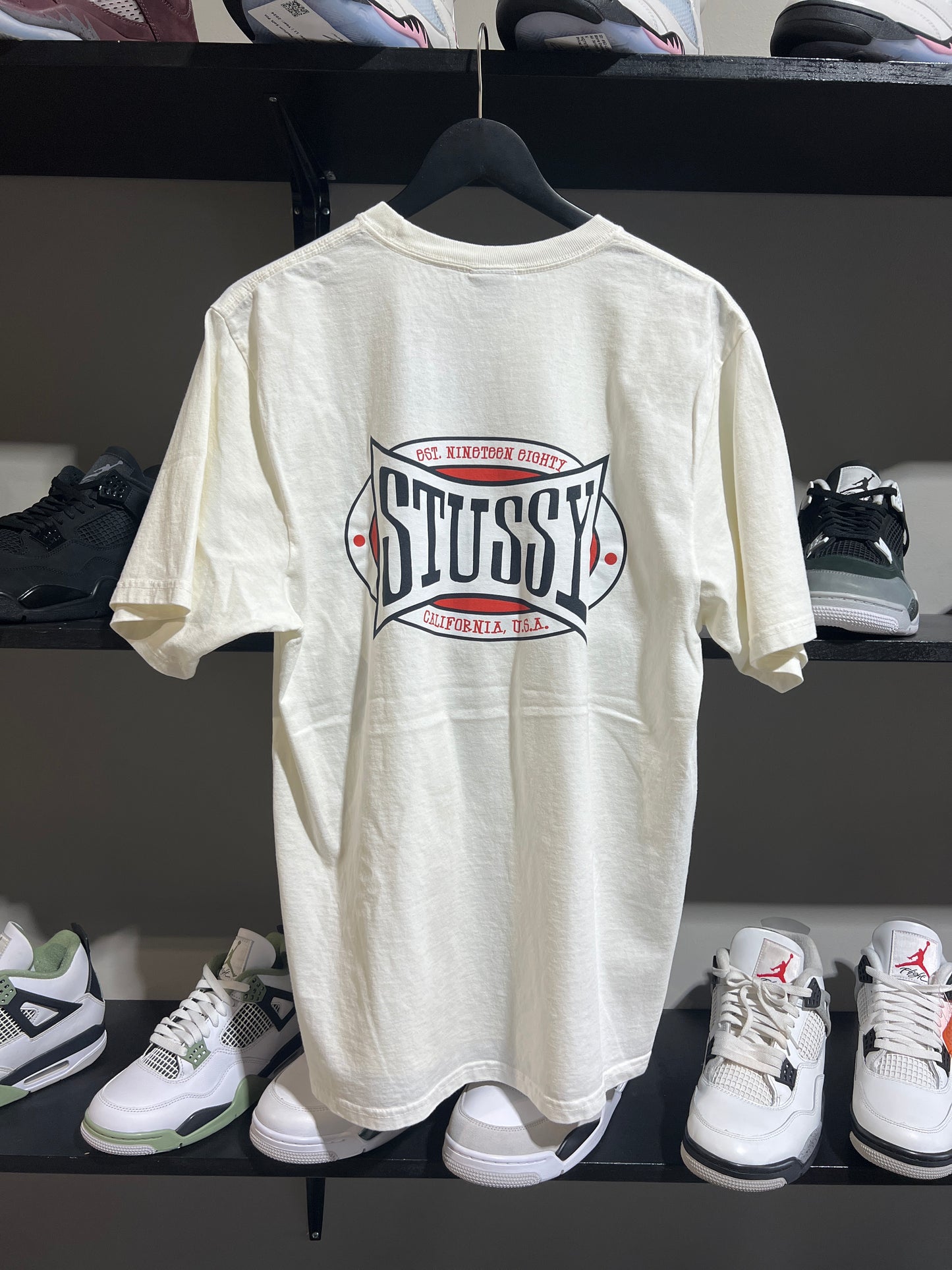 STUSSY CHAMPION OVAL TEE CREAM
