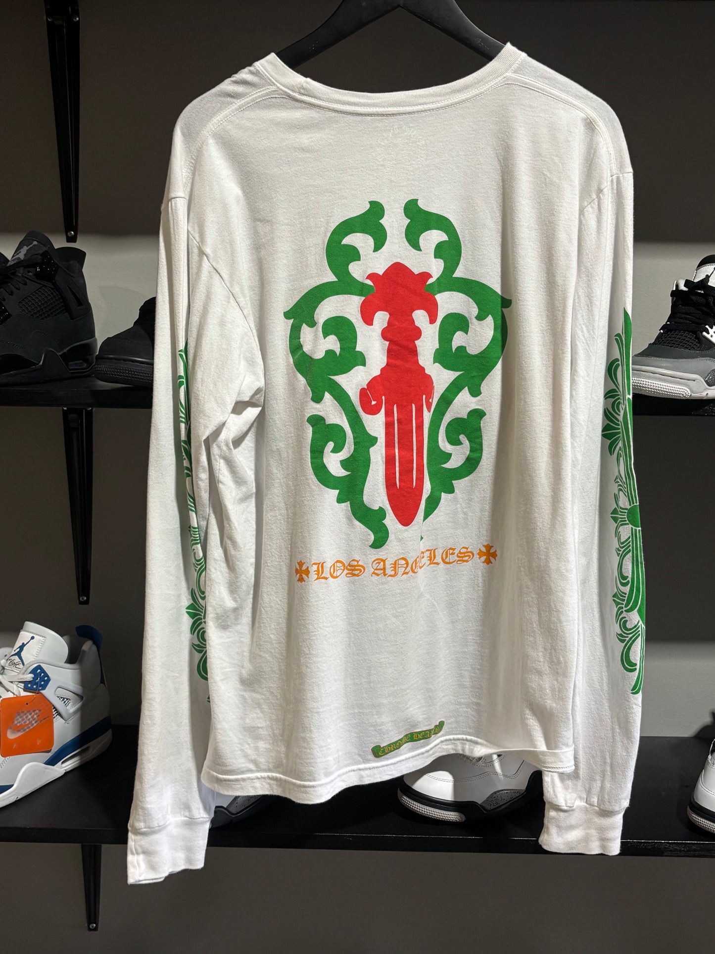 Chrome Hearts LA Longsleeve White/Red/Green Sz L
