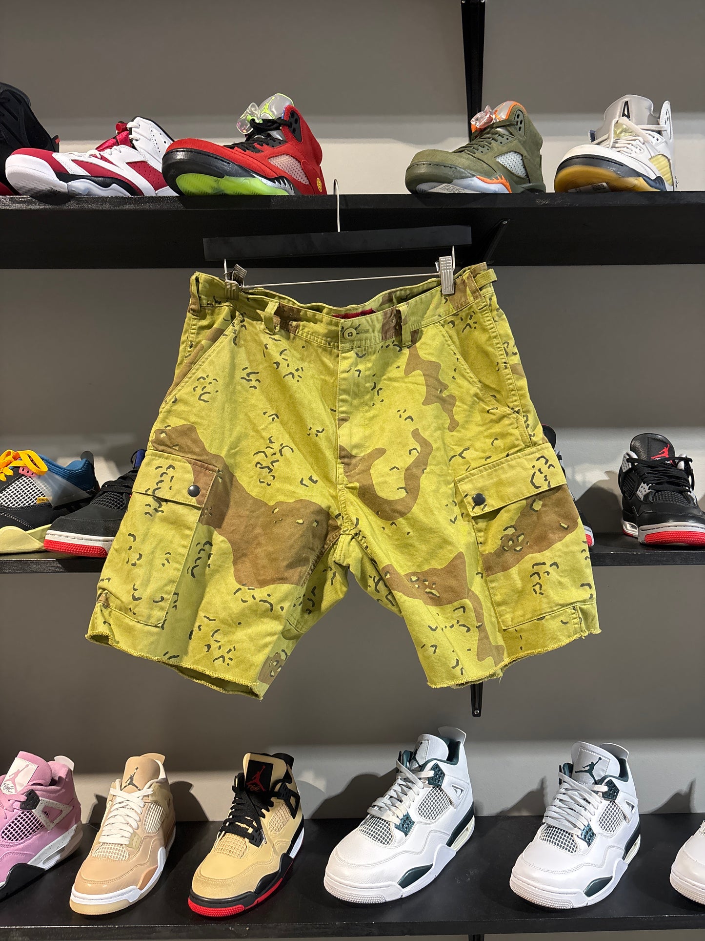 Supreme overdyed cargo camo shorts