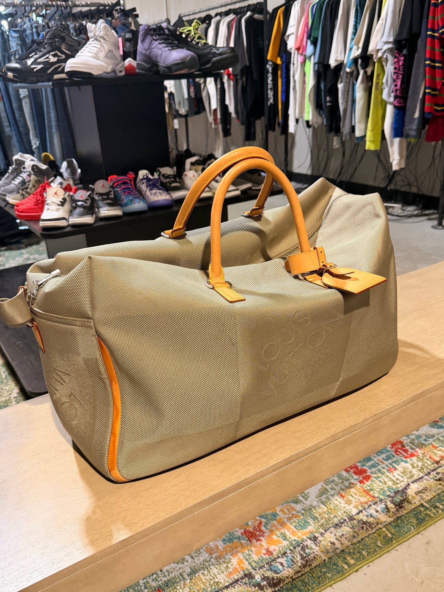 Louis Vuitton Boston Bag Souverain Damier Geant Canvas Sable Beige
