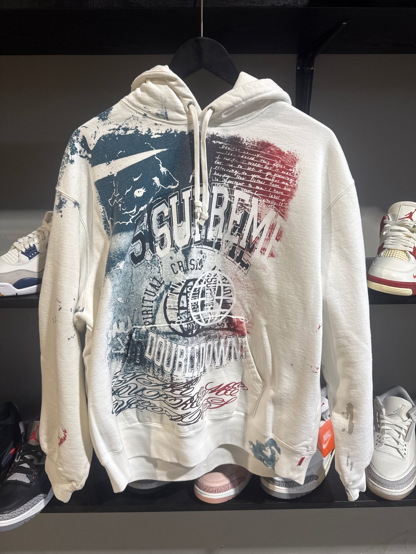 Supreme Over Print White Hoodie