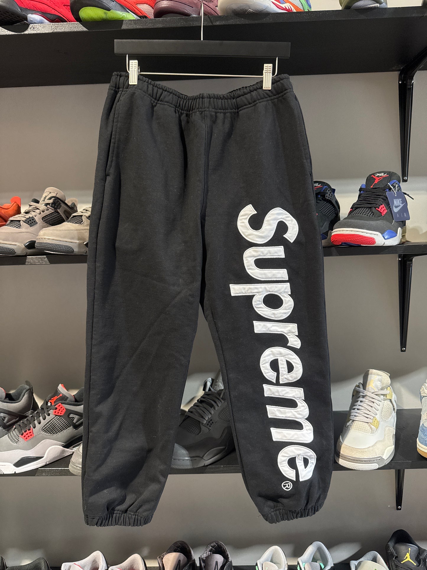 Supreme Satin Applique Sweatpant Black