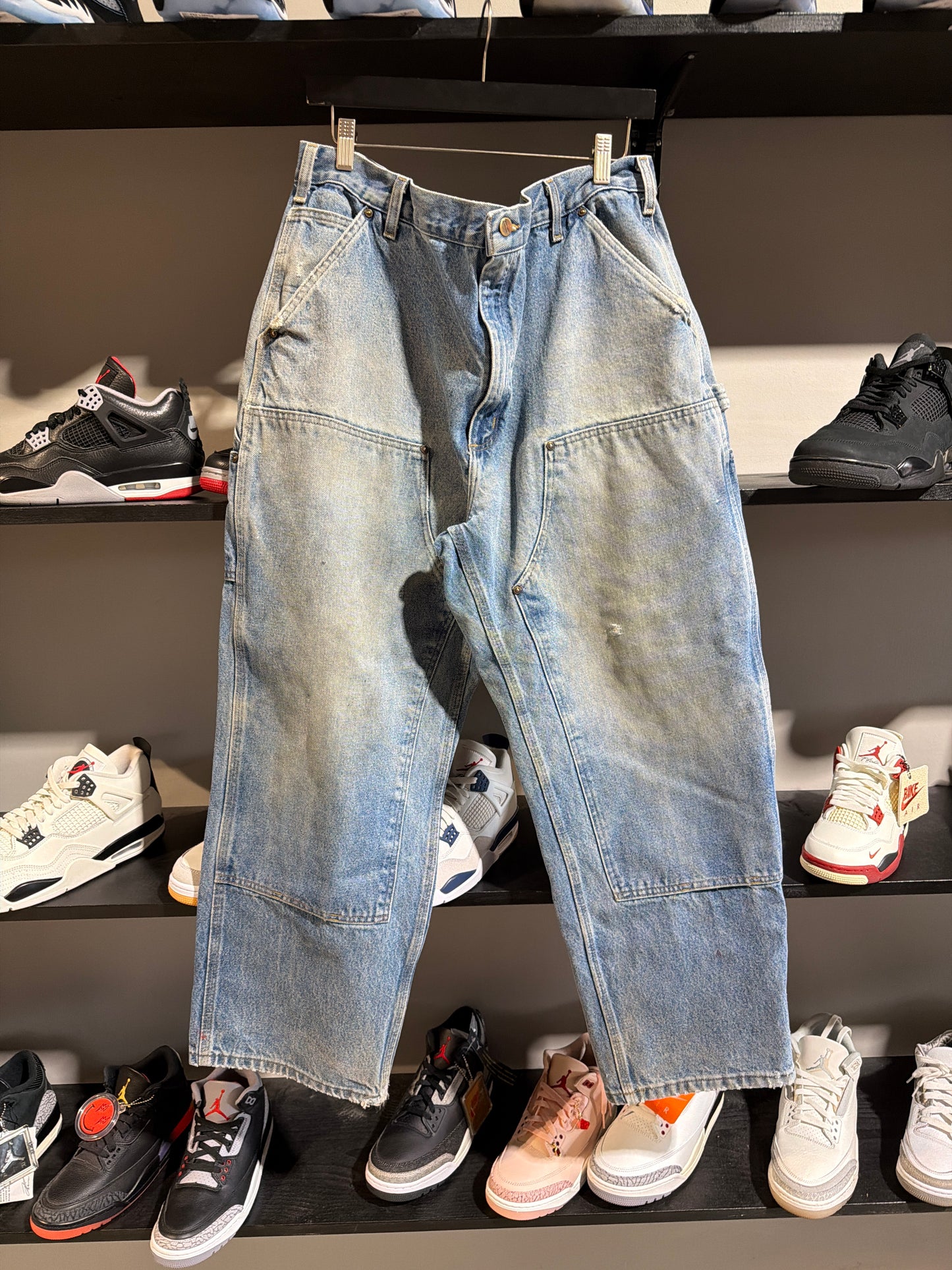 Vintage Carhartt Light Wash Double Knees Sz 40