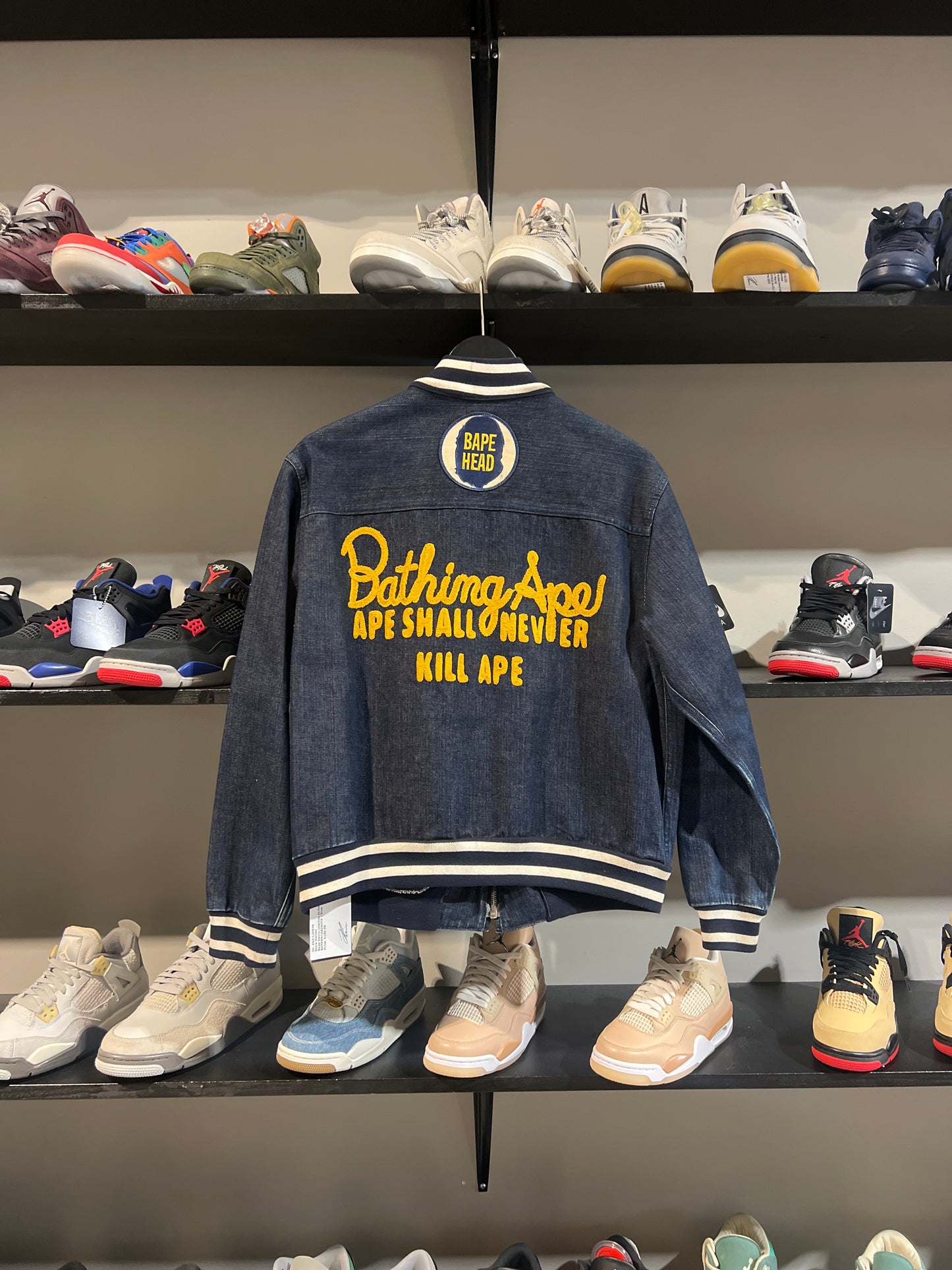 Bape denim coaches jacket