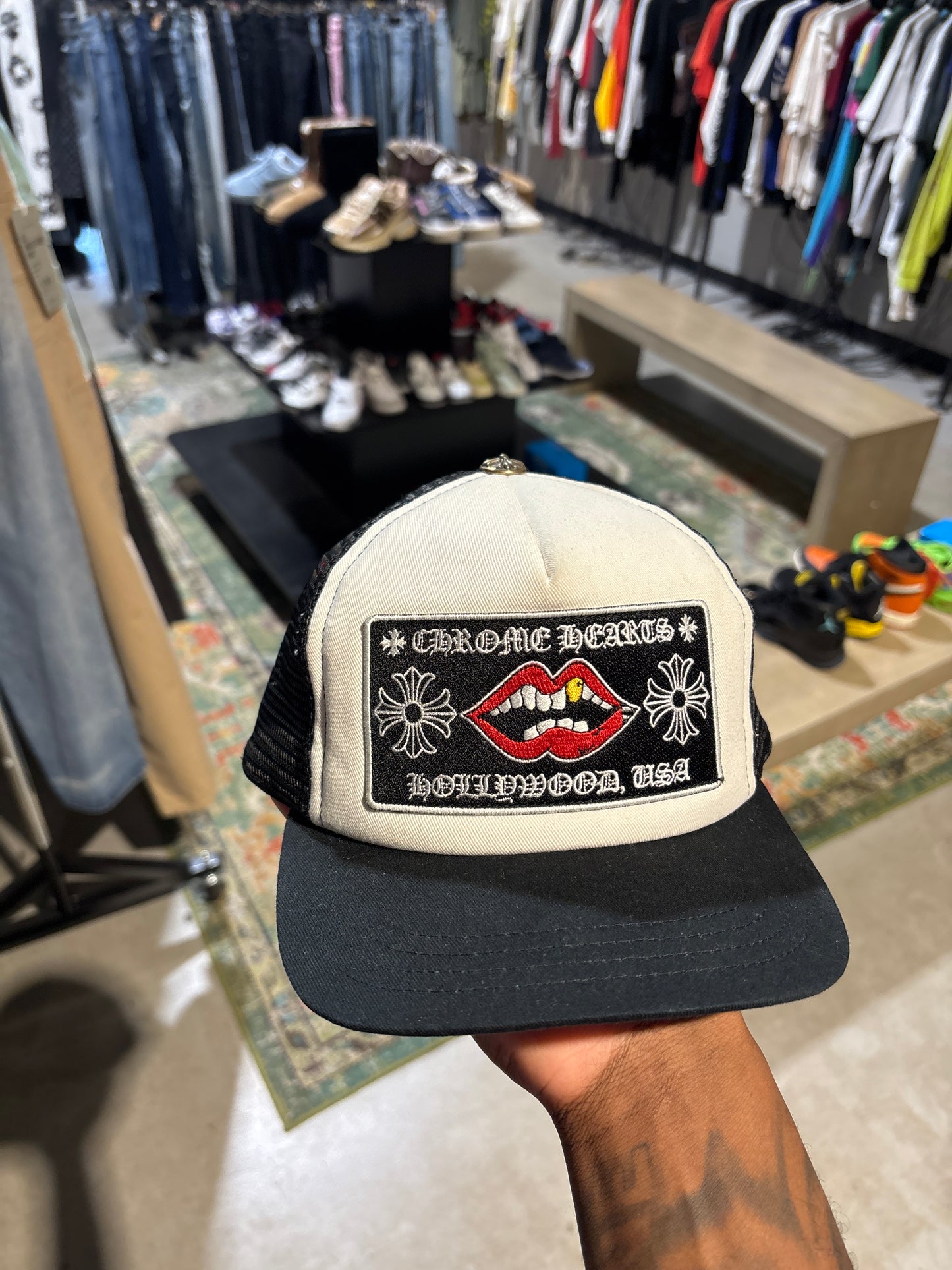 Chrome Hearts Matty Boy Chomper Hollywood Trucker White/Black