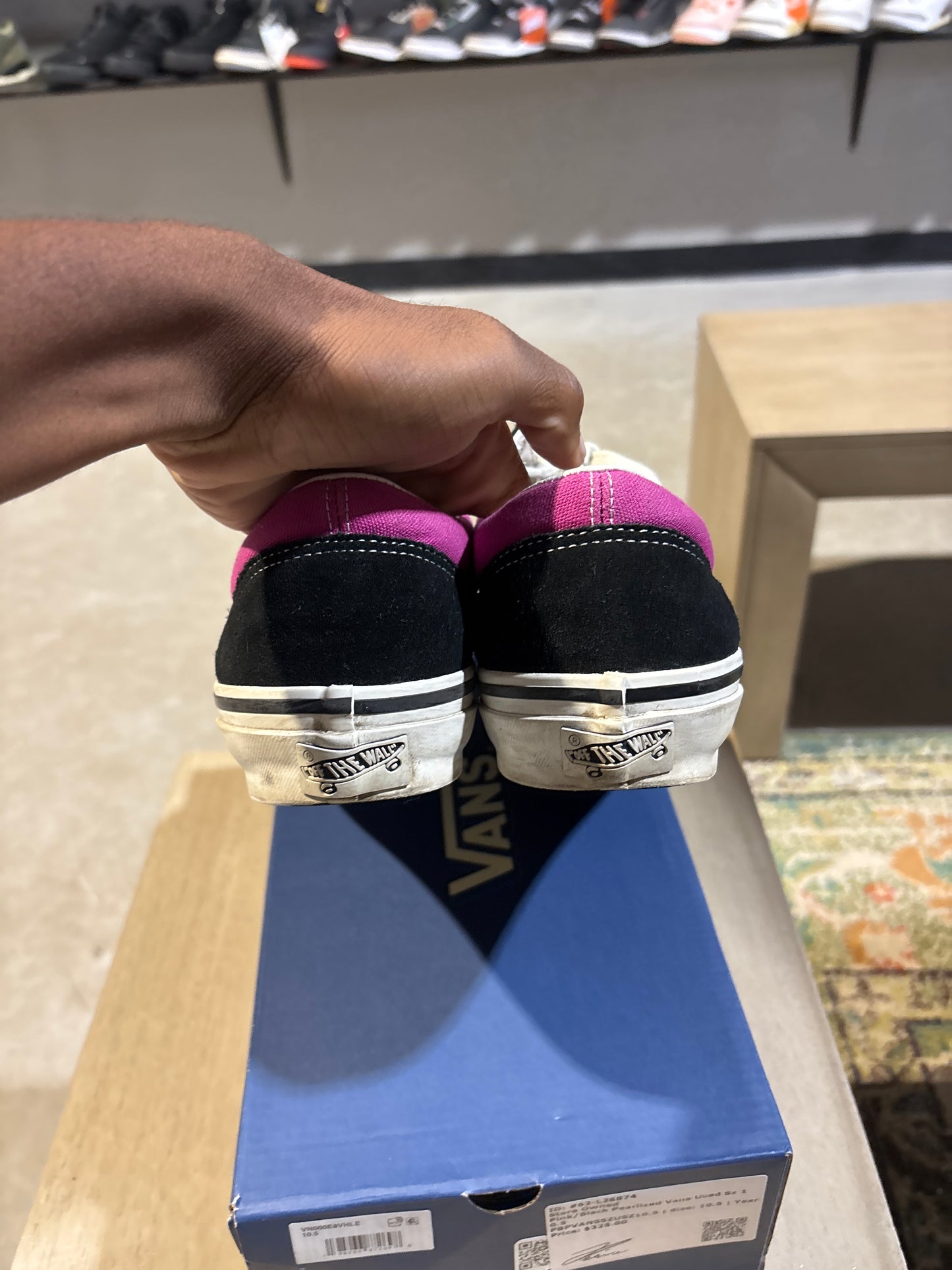 Pink/Black Pearlized Vans Used Sz 10.5