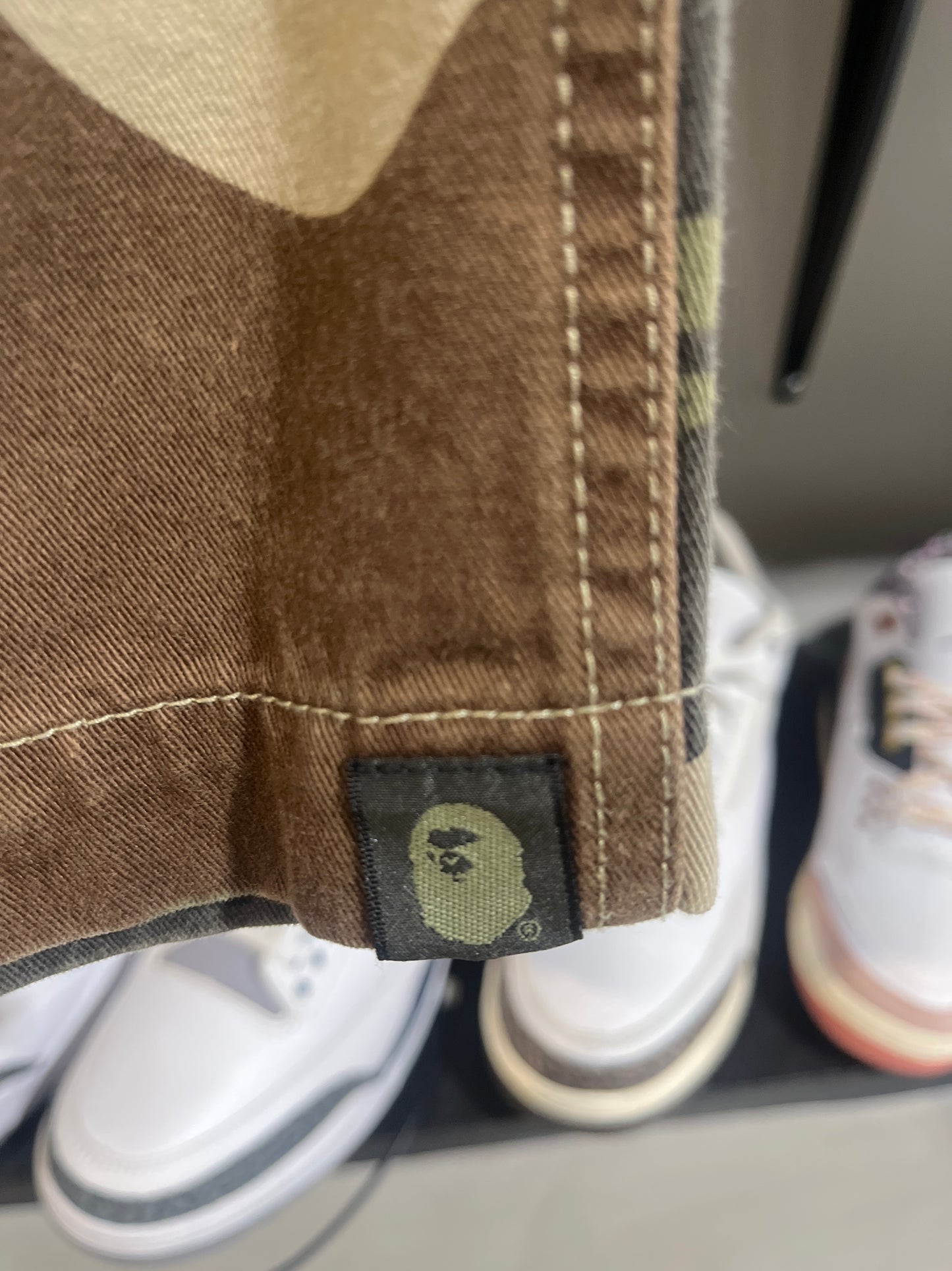 bape camo cargo pants