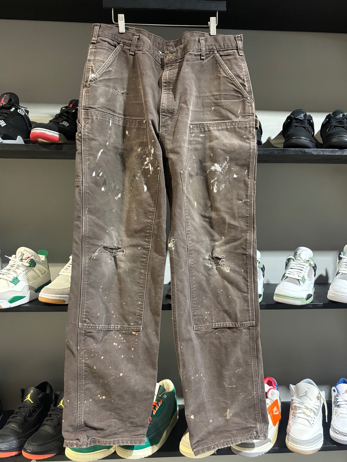 BROWN CARHARTT DOUBLE KNEE SZ 38