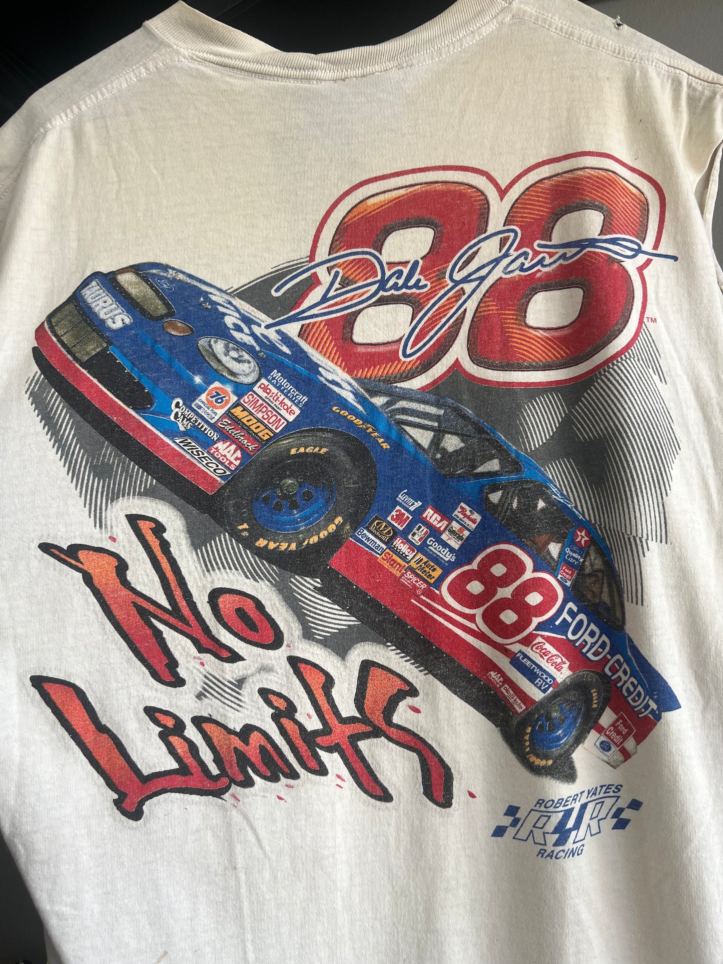 vintage dale Jarrett white cutoff