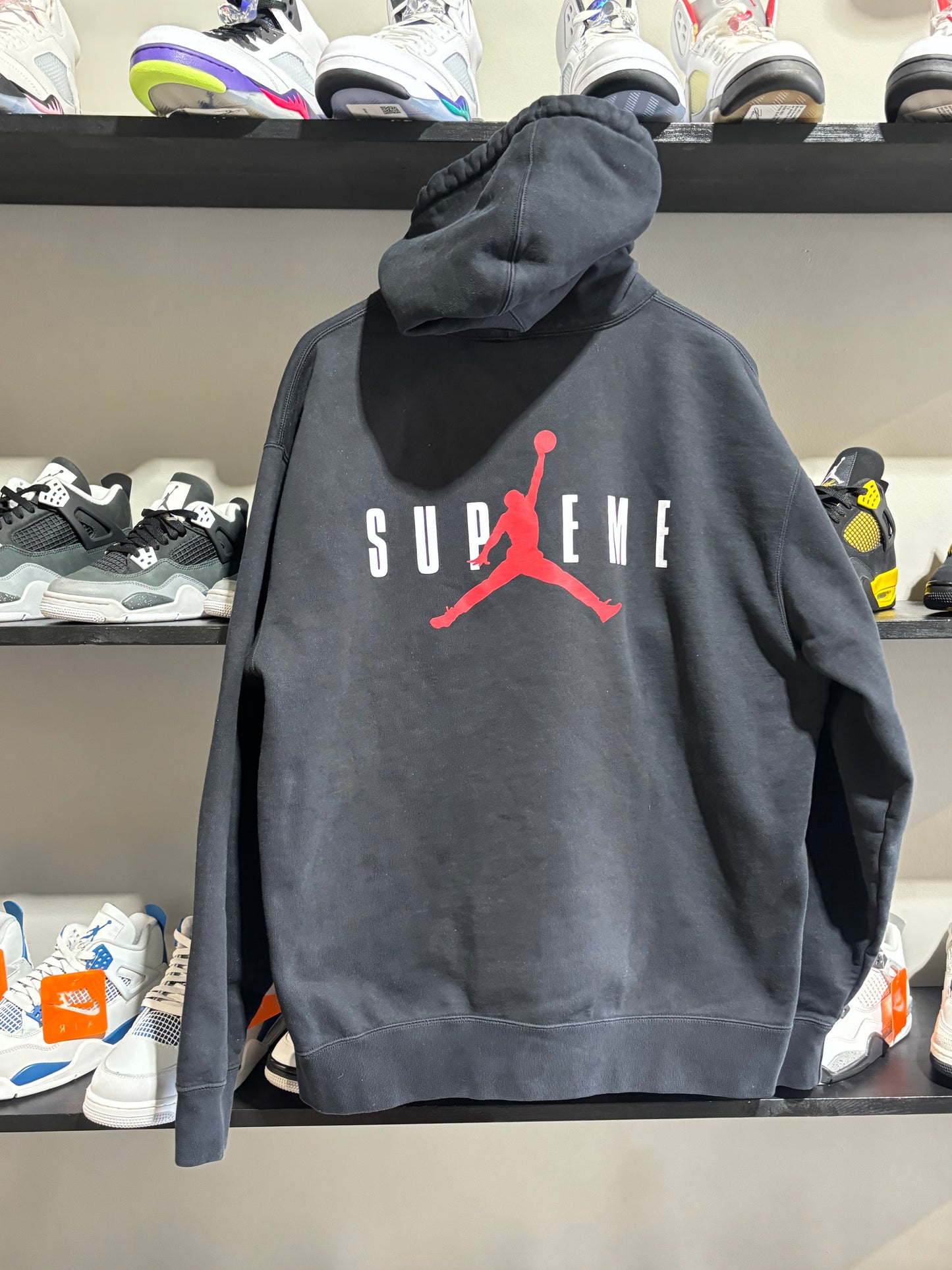 Jordan x Supreme Black Red Hoodie