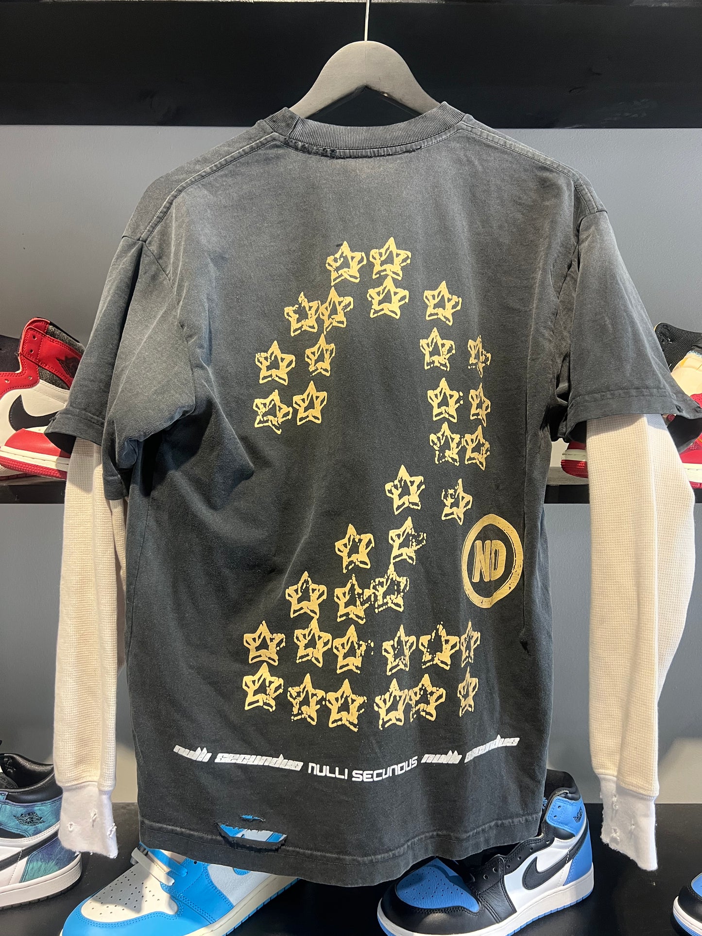 Broken homme washed black thermal tee