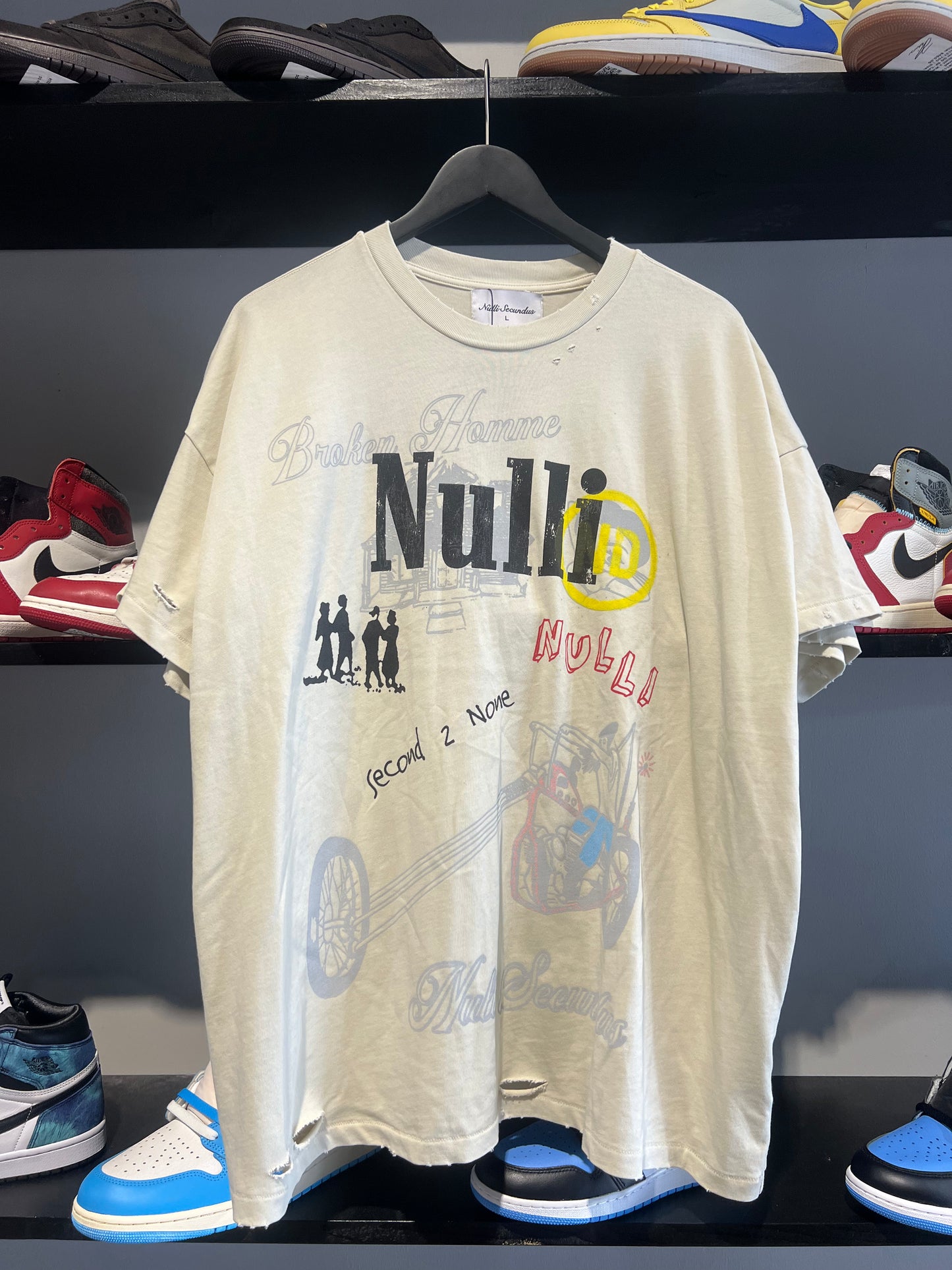 Broken homme scribble tee cream