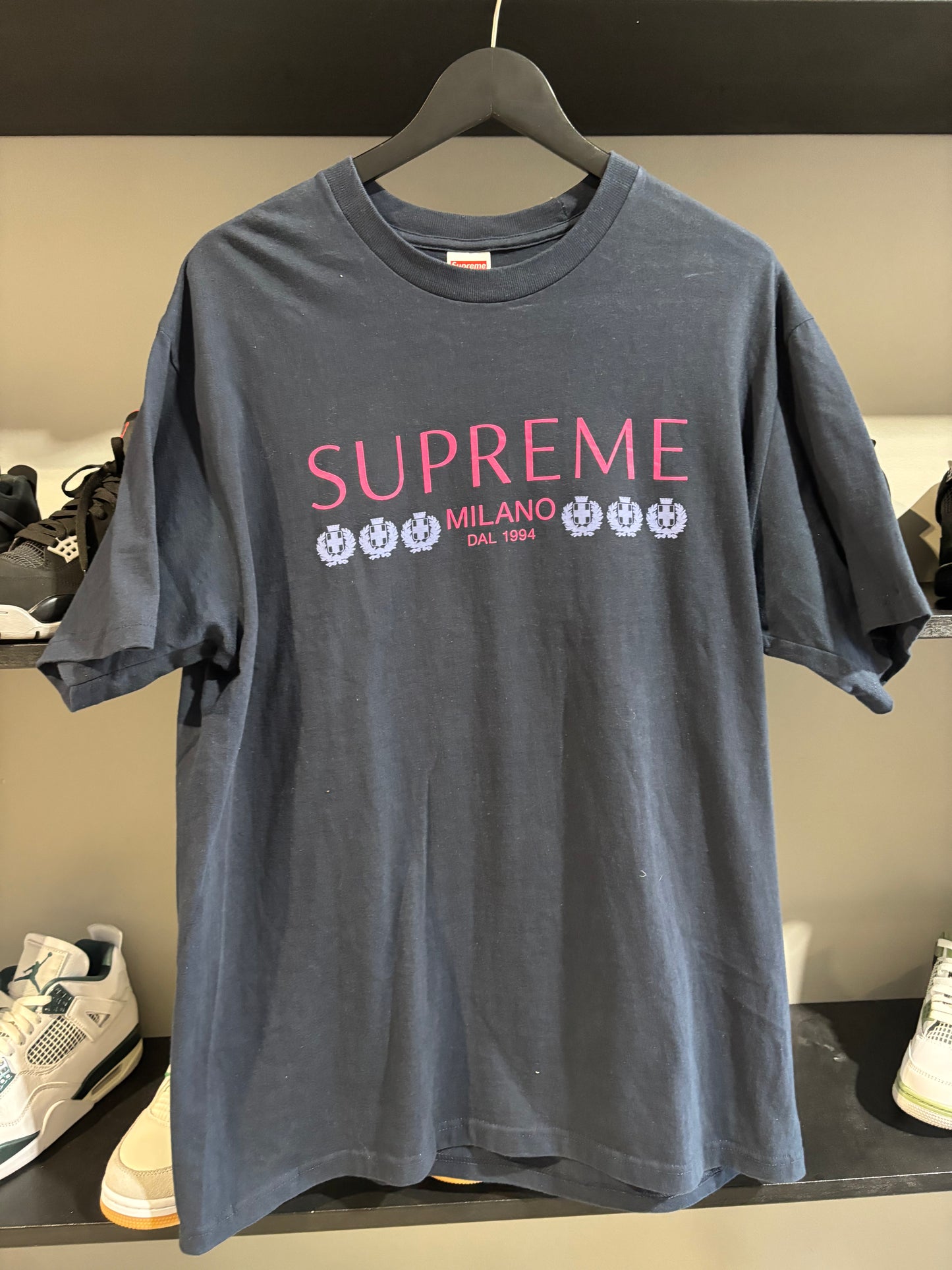 Supreme Milano Tee Navy/Pink