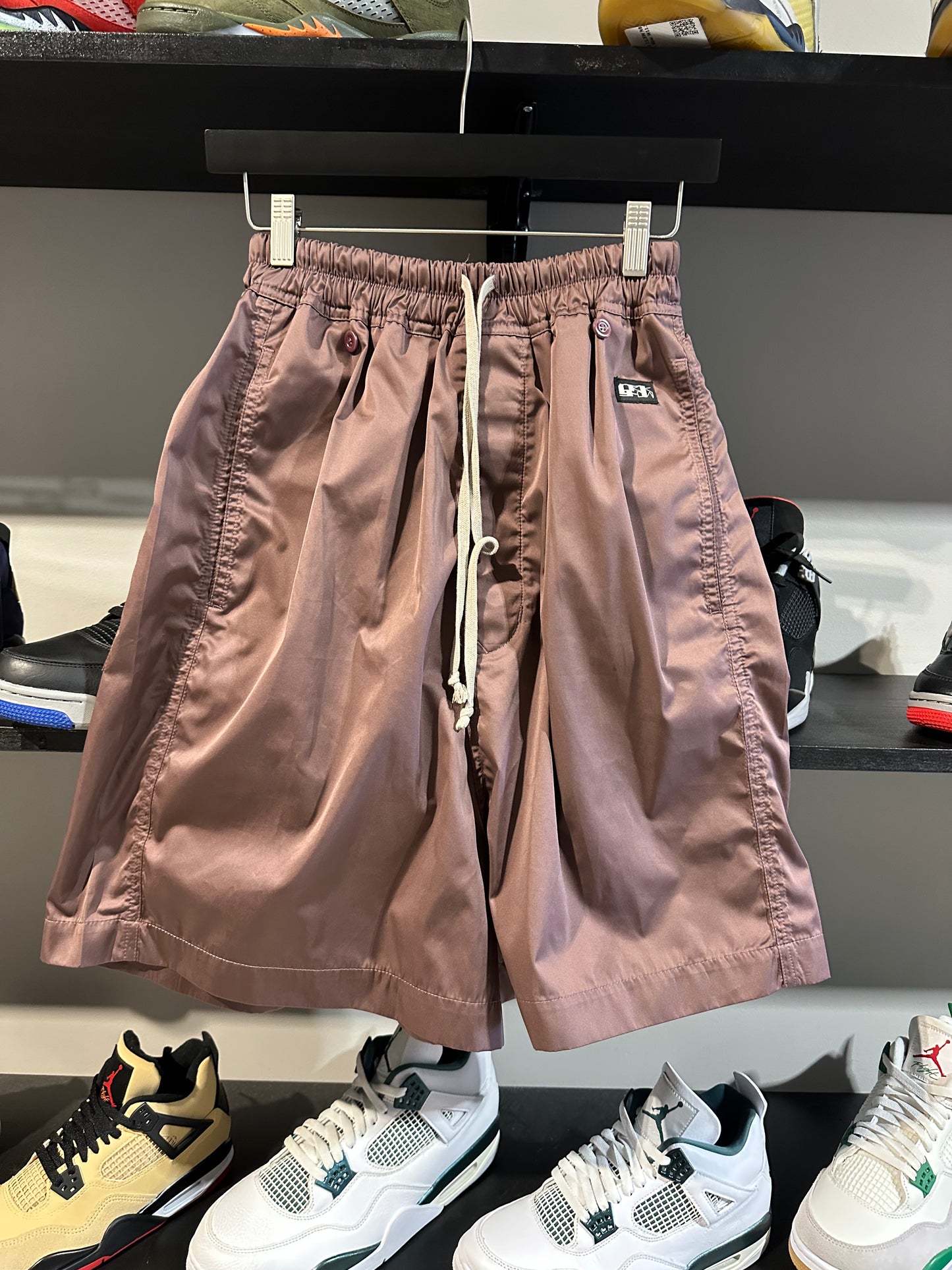 Rick Owens Nylon Burgundy Shorts